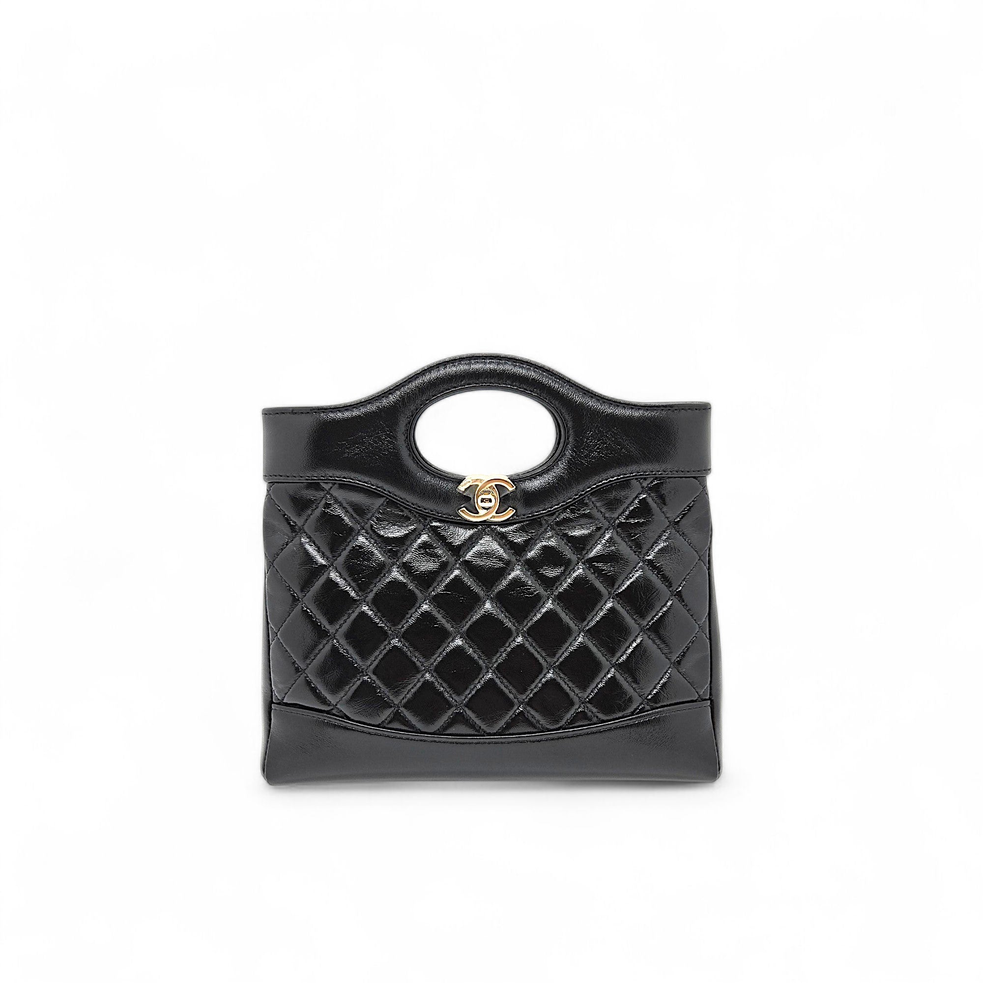 Chanel mini 31 bag shiny calfskin black