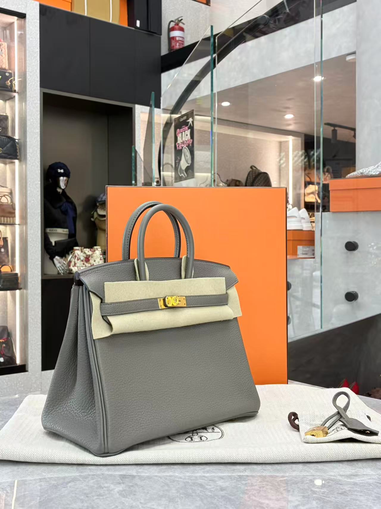 Hermès Birkin 25 in Étain (Pewter Grey)
