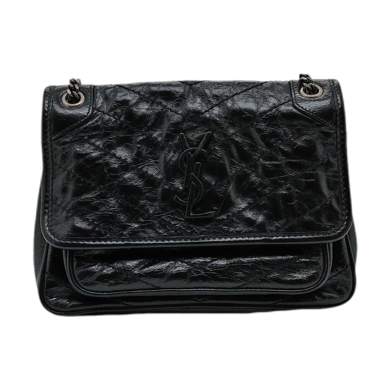 YSL Niki Baby Vintage Black Flap Bag