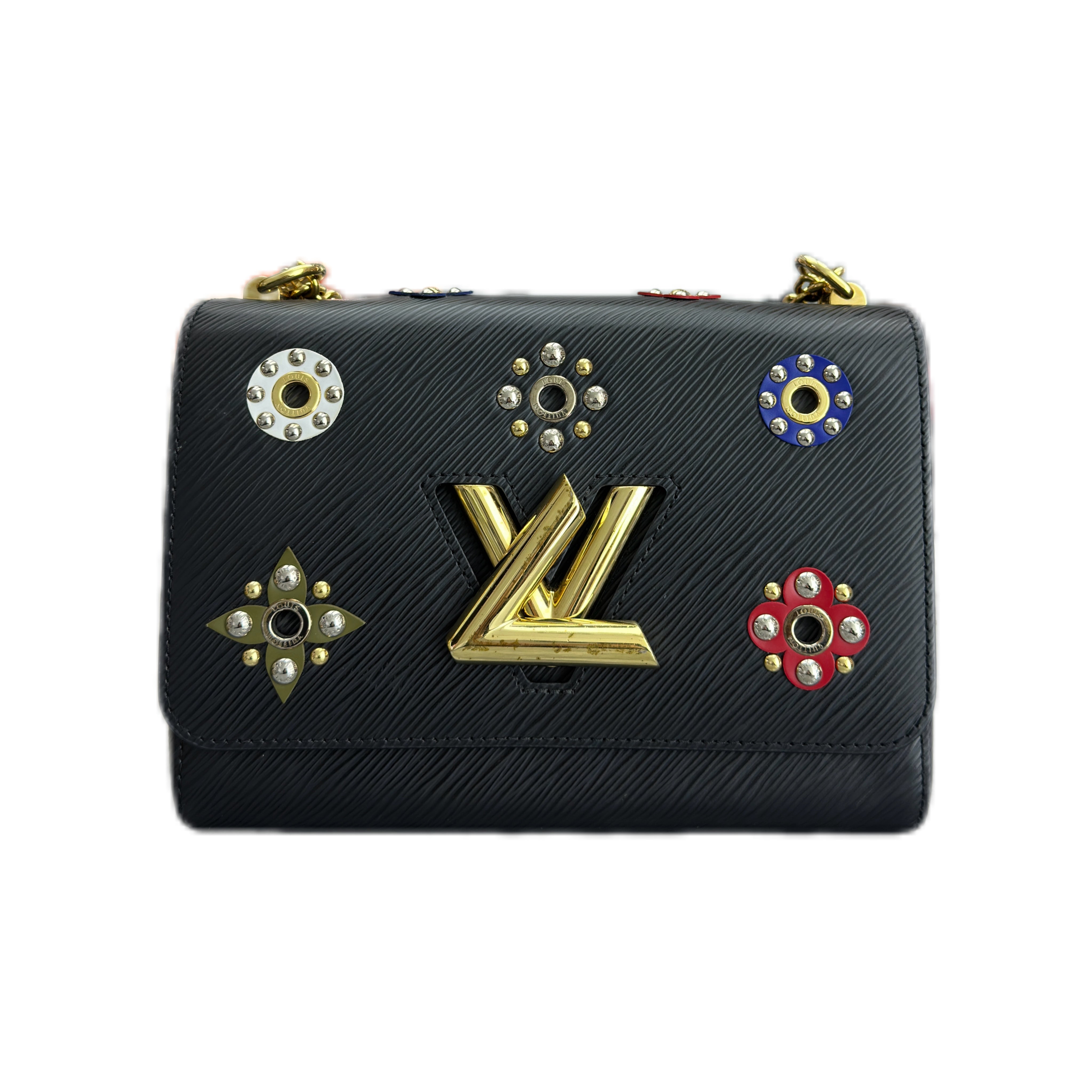 LOUIS VUITTON 2016 Epi  Mechanical Flowers Twist MM Crossbody Bag