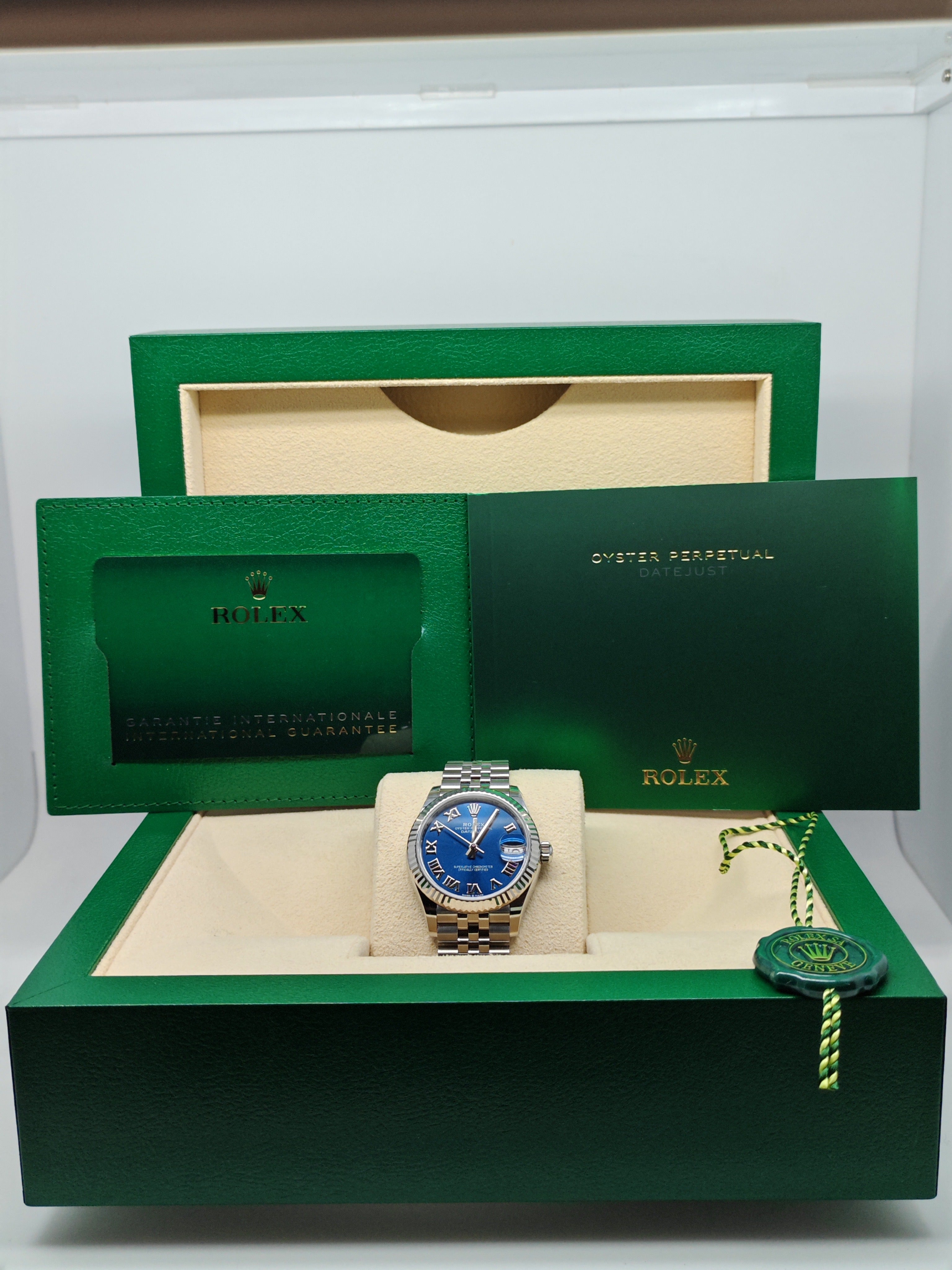 Rolex 278274 Datejust 31 with Oystersteel and White Gold, Bright blue, Jubilee Bracelet