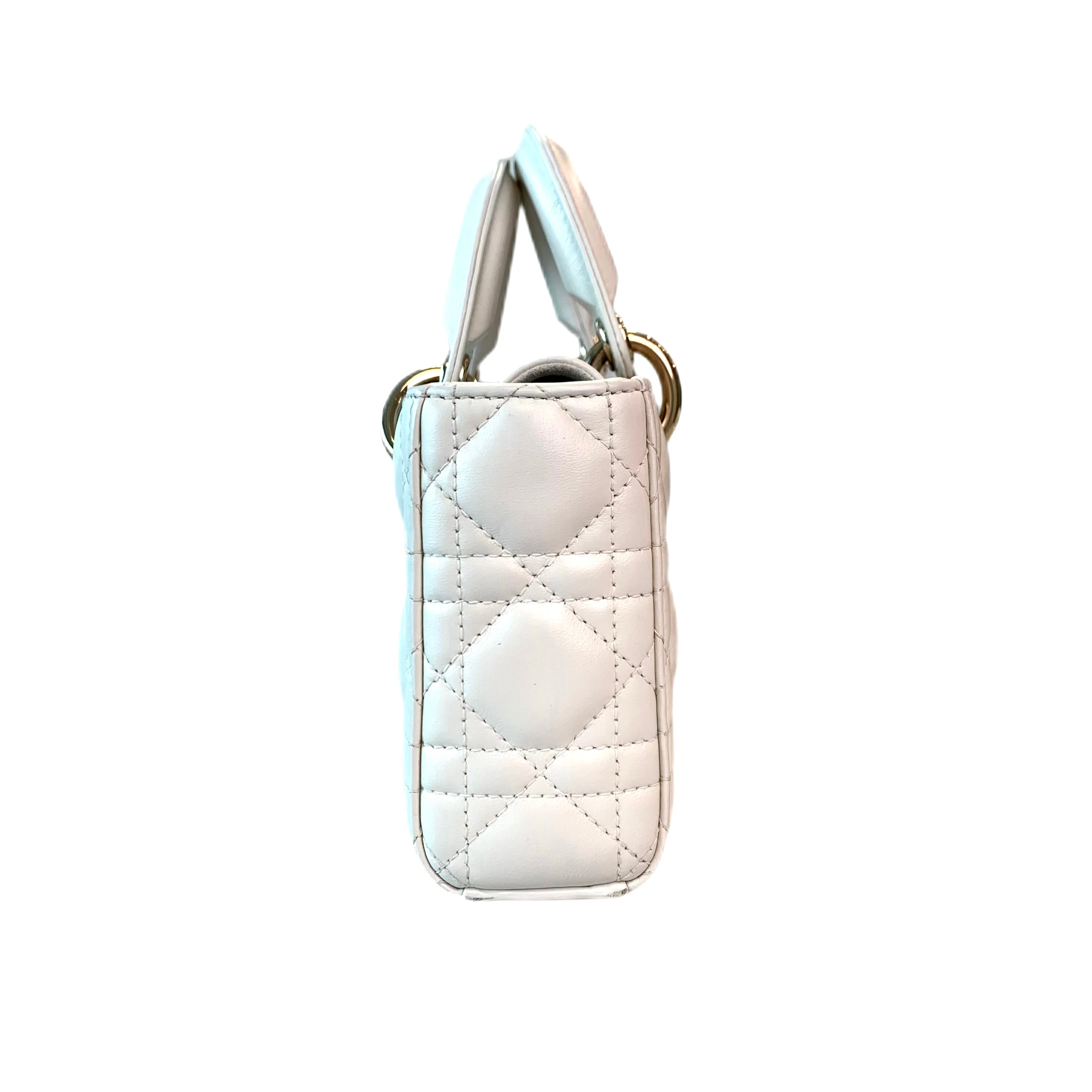 Christian Dior Small Lady D-JOY Micro Bag Latte (White)