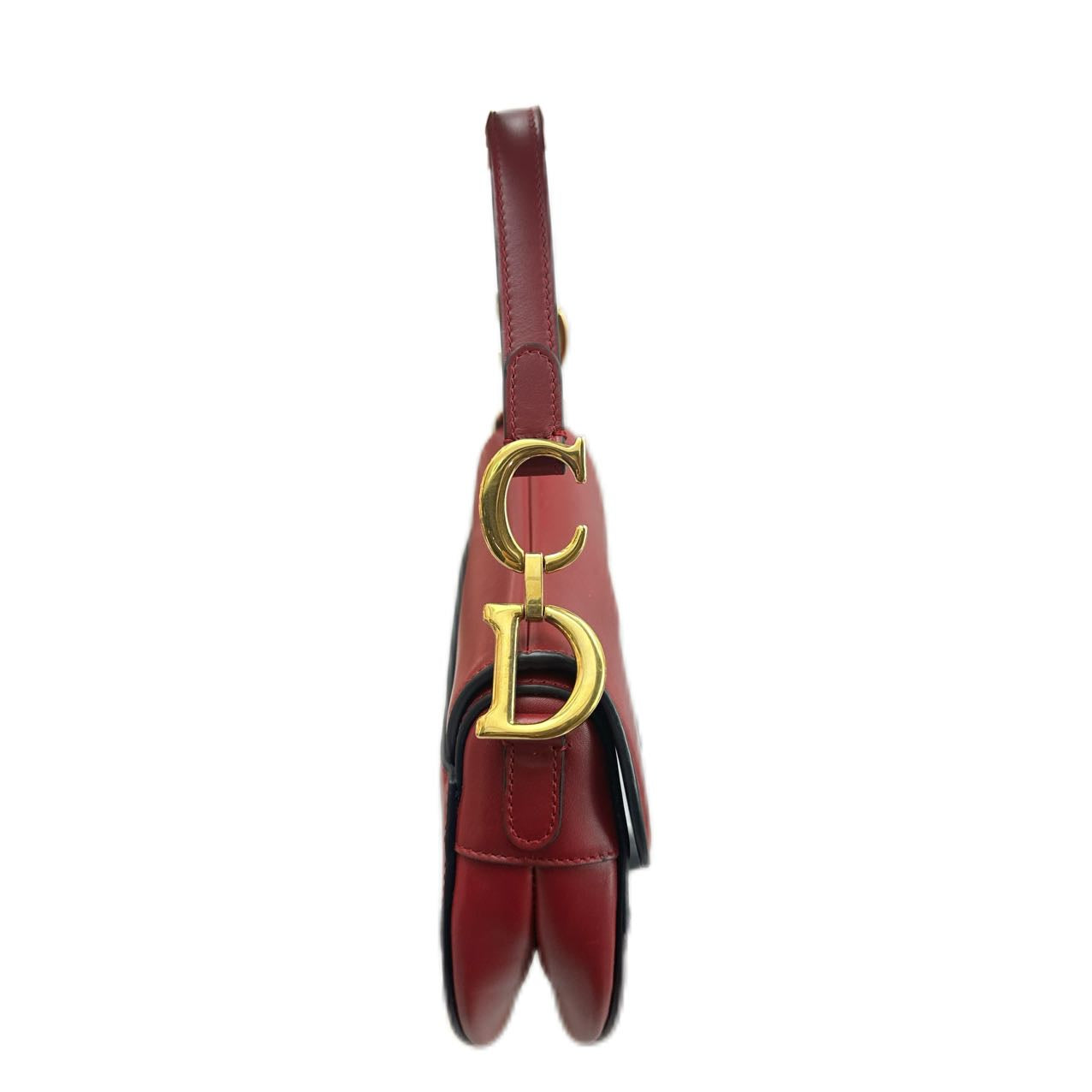 Christian Dior calfskin Saddle Shoulder Bag GHW (red)