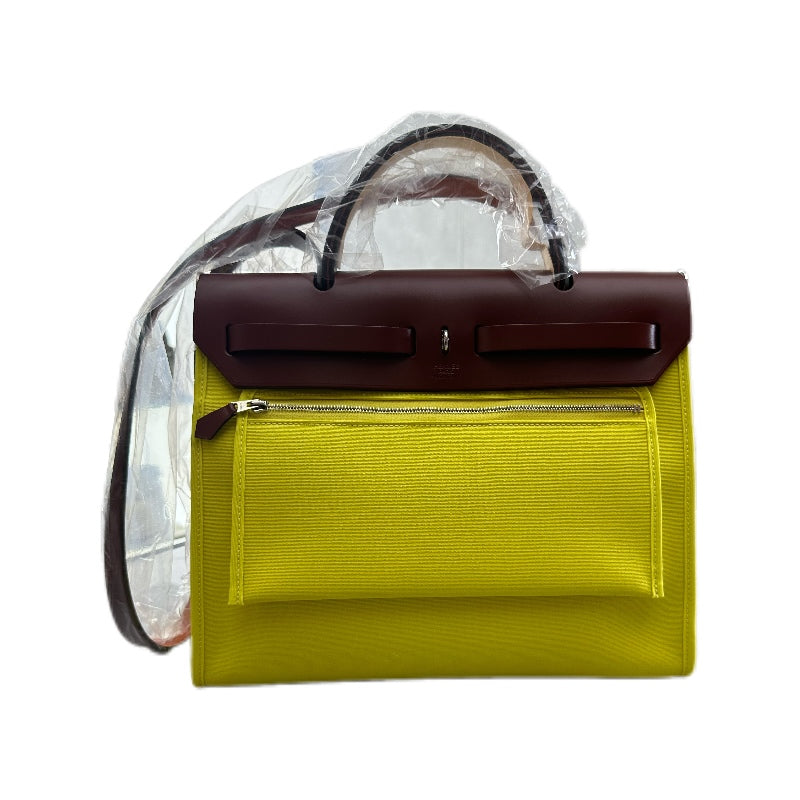 Hermès Herbag 31 SHW Rouge selliere /Jaune de naples(red/yellow) A Stamp