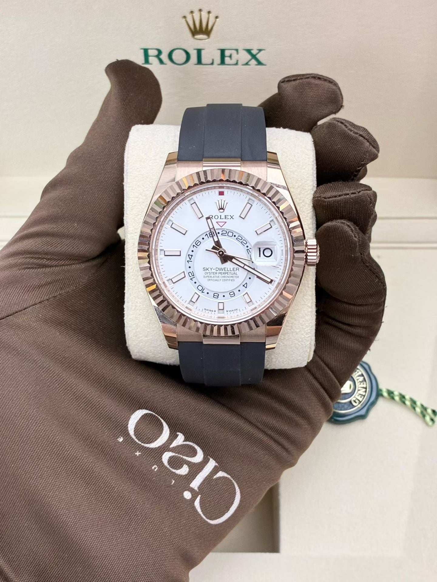Rolex Sky Dweller 42mm, Rose Gold, White Dial Automatic