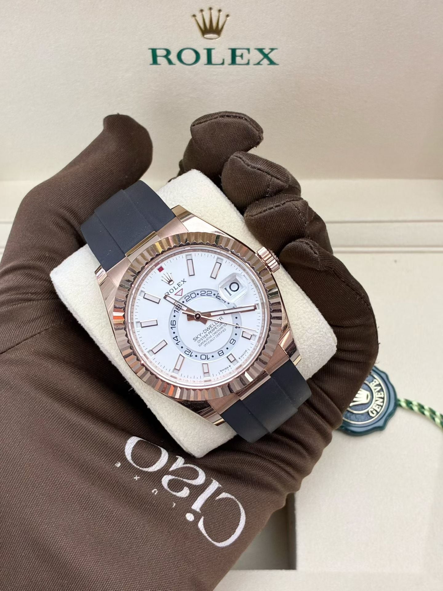 Rolex Sky Dweller 42mm, Rose Gold, White Dial Automatic