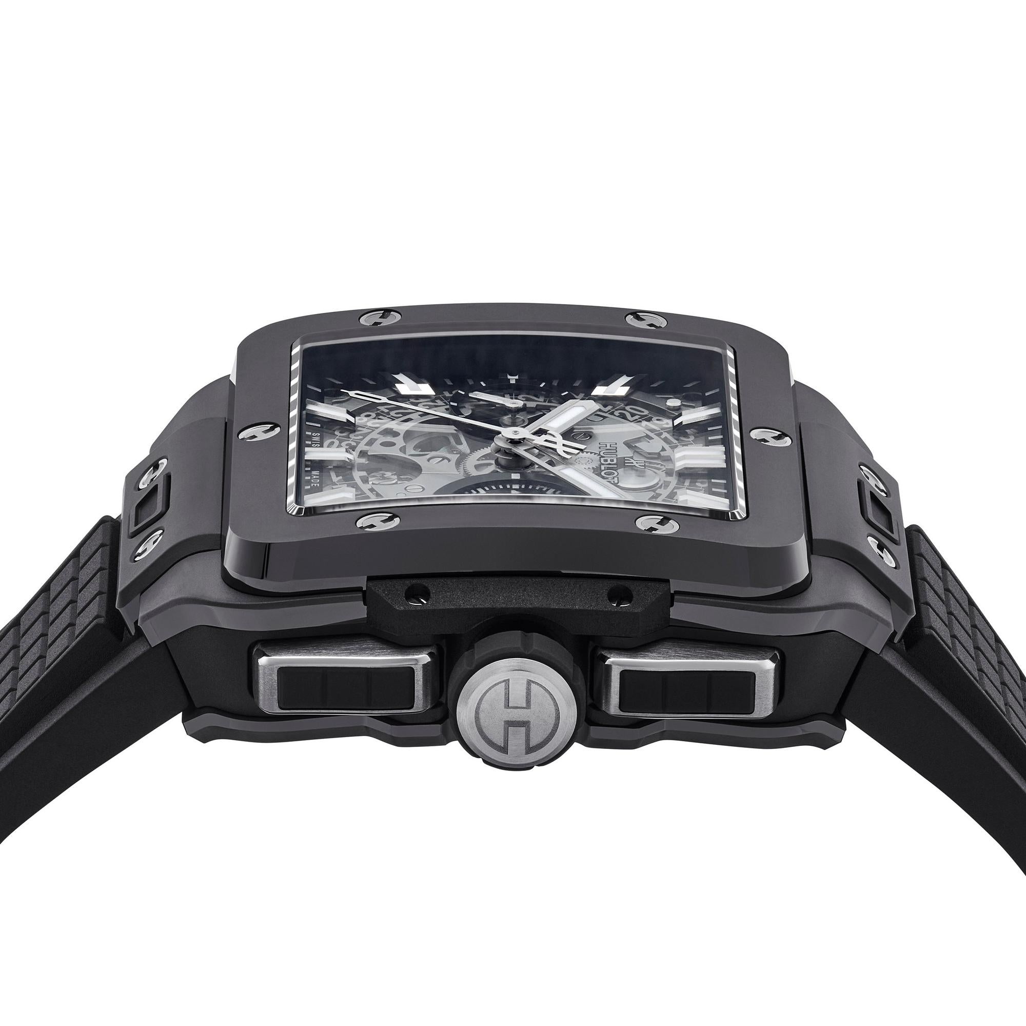 Hublot 642.CI.0170.RX Spirit of Big Bang Black Magic 42 Black Sapphire Dial, Black Structured Lined Rubber Straps