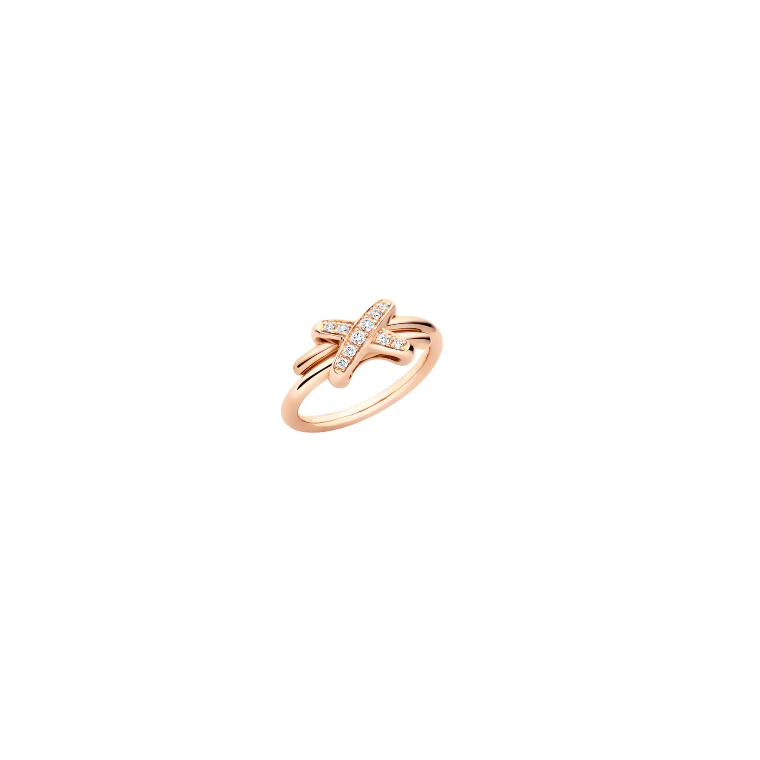 Chaumet Jeux De Liens Ring with Diamonds Size 48 (Rose Gold)