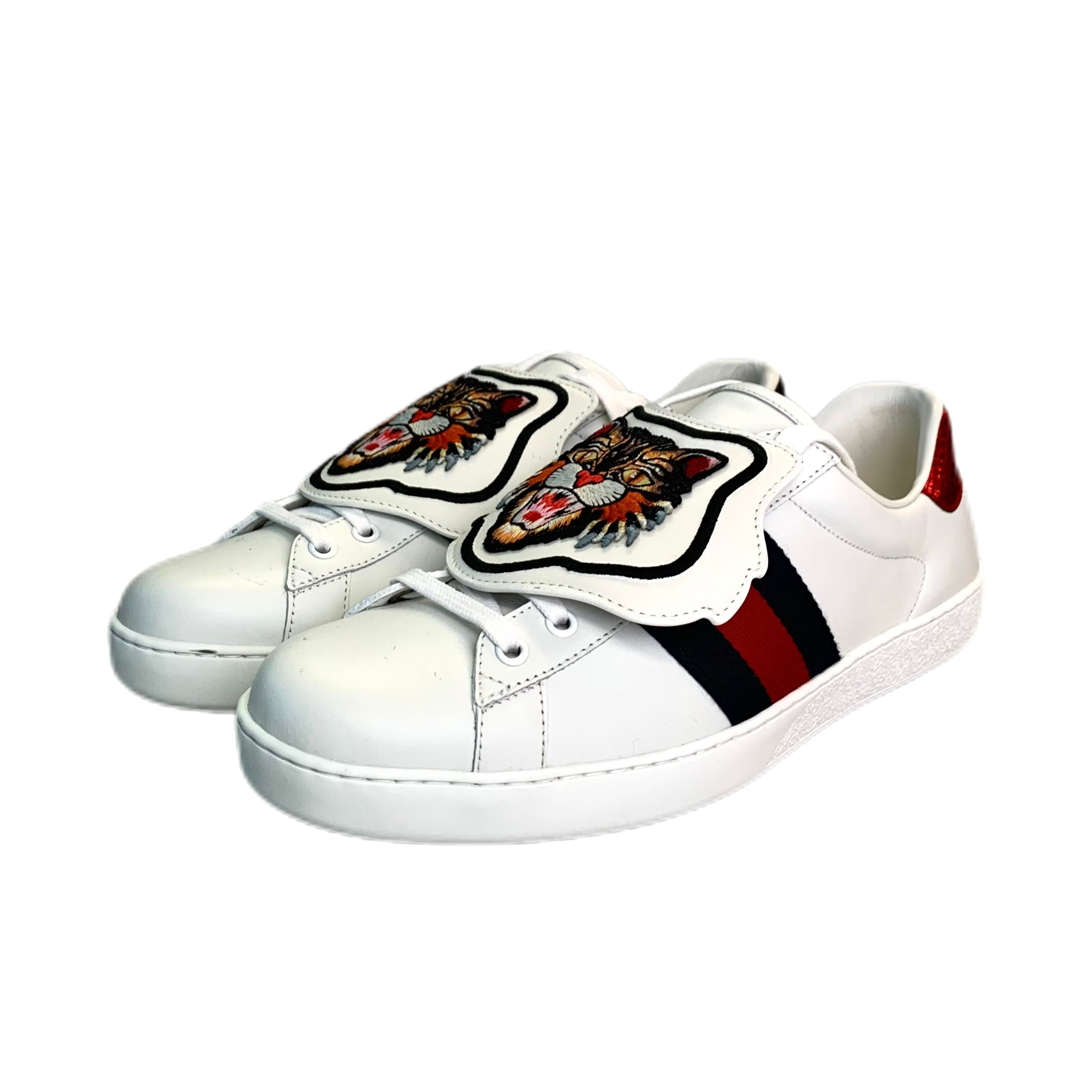 GUCCI Ace Web Tiger Slim Sneaker (White) 43