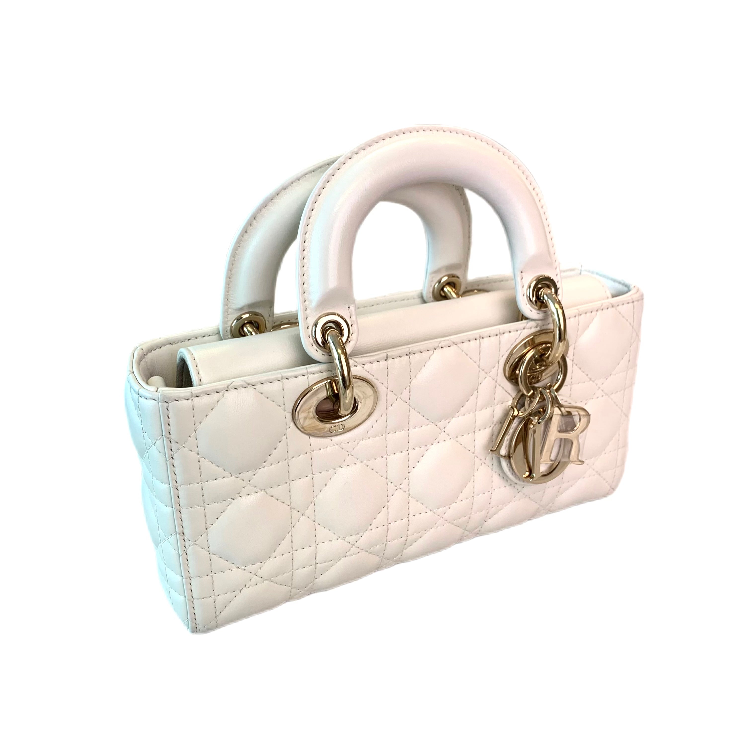 Christian Dior Small Lady D-JOY Micro Bag Latte (White)