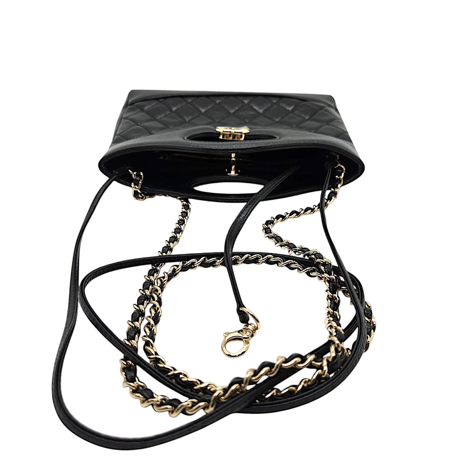 Chanel mini 31 bag shiny calfskin black