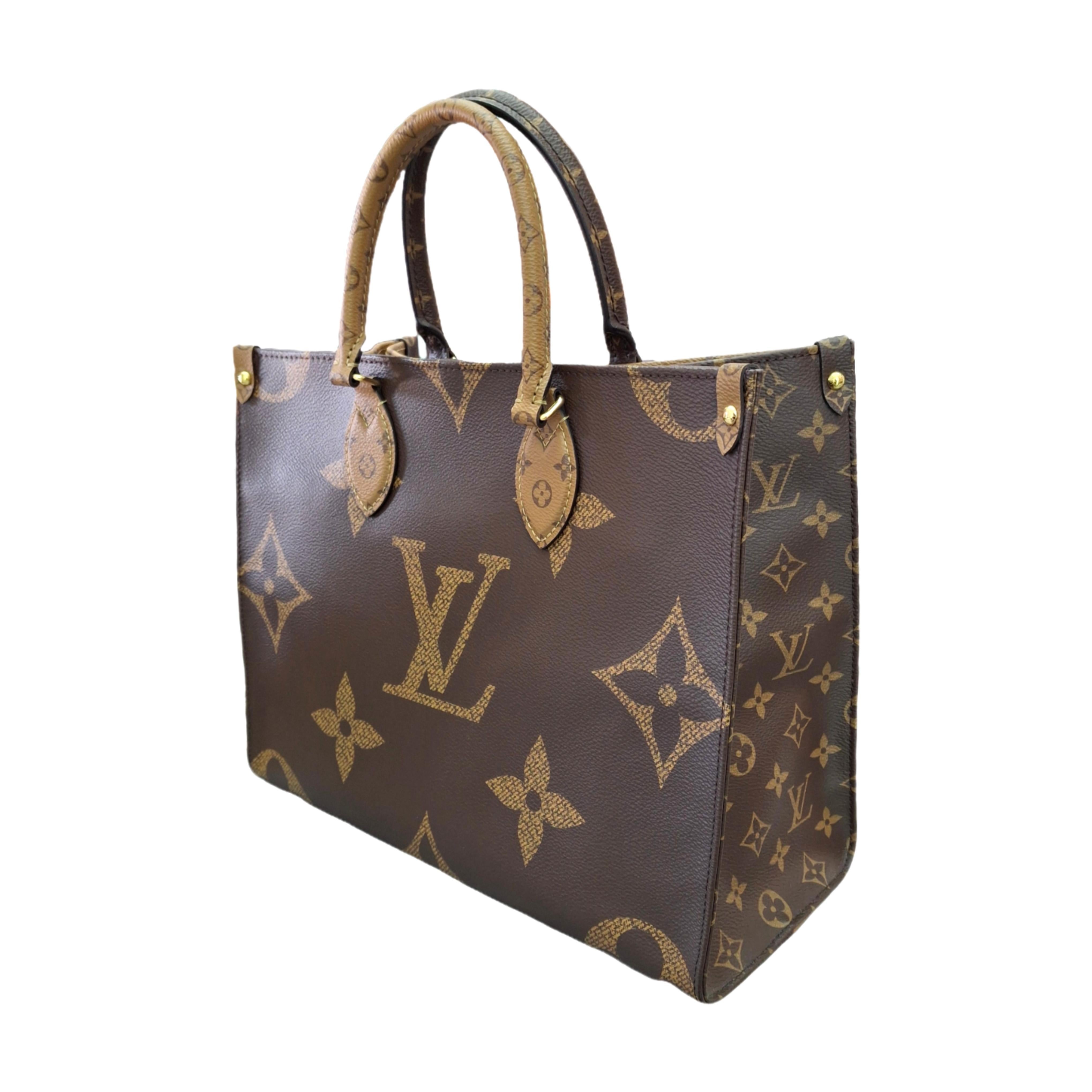 LOUIS VUITTON On the go Monogram Giant Reverse MM Brown Preloved