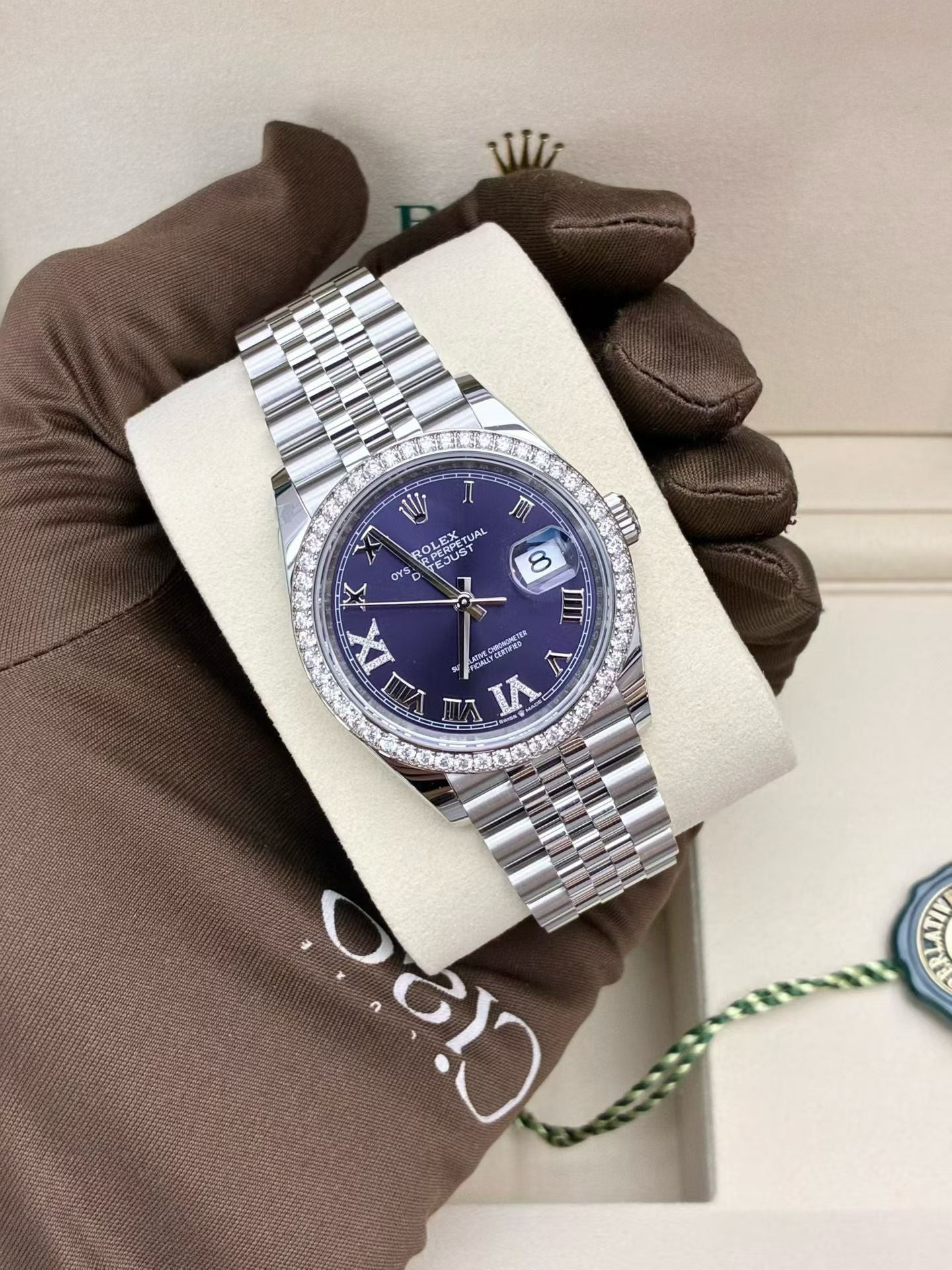 Rolex Datejust 36  Oyster, 36 mm, Oystersteel, white gold and diamonds