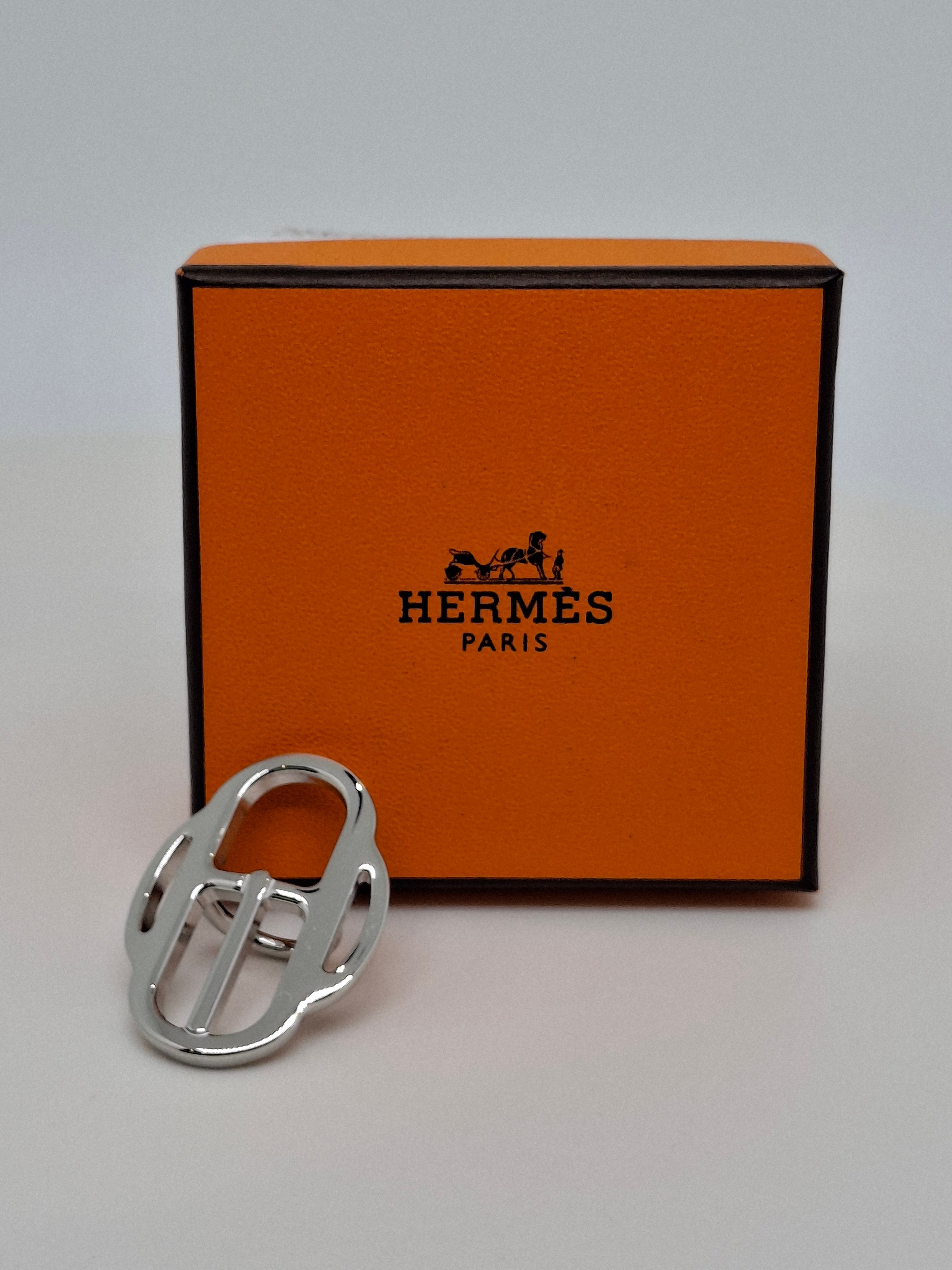 HERMÈS Mini Boucle Twilly ring Permabrass (Silver)