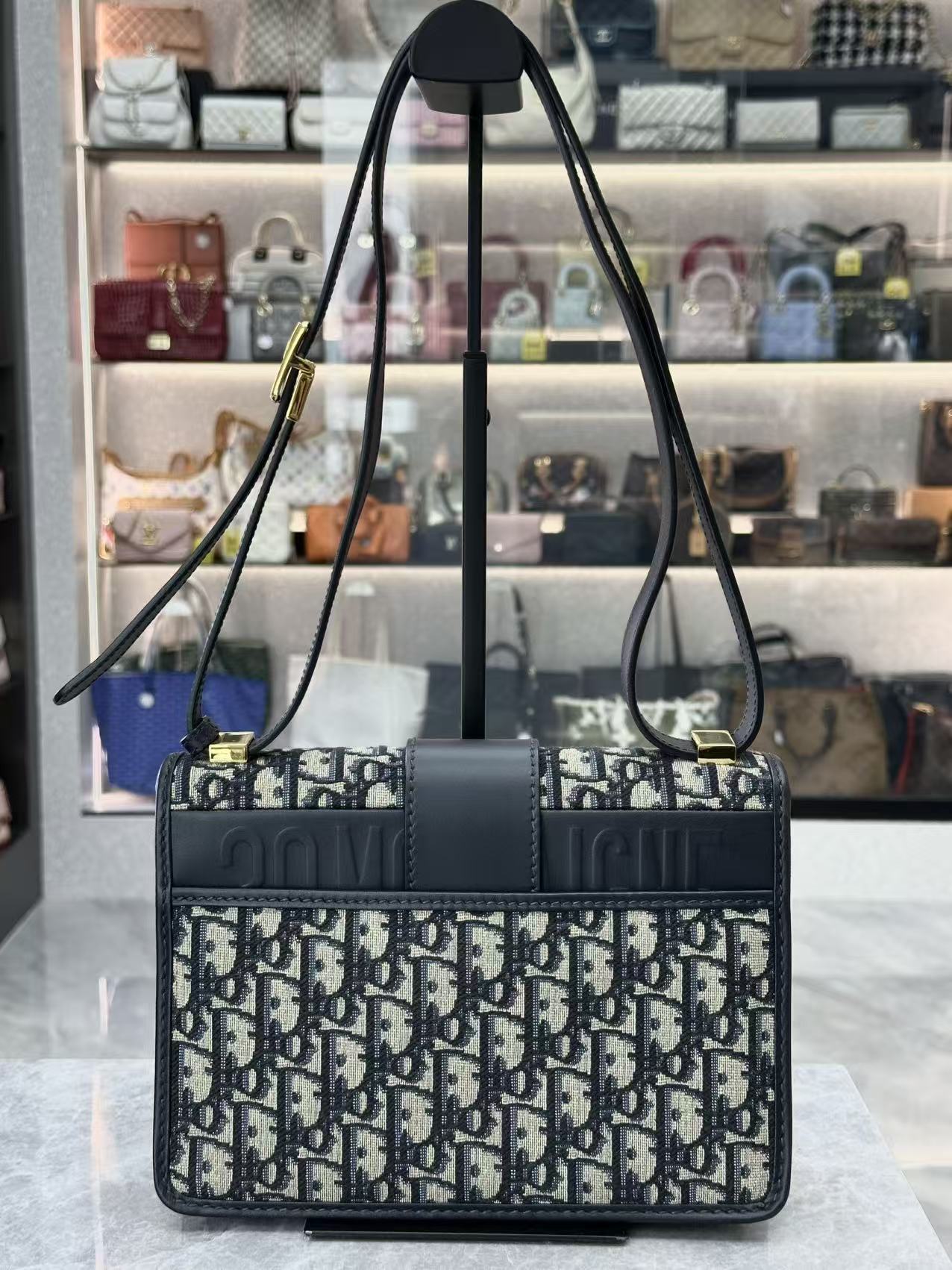 Christian Dior 30 Montaigne Bag Blue Dior Oblique Jacquard