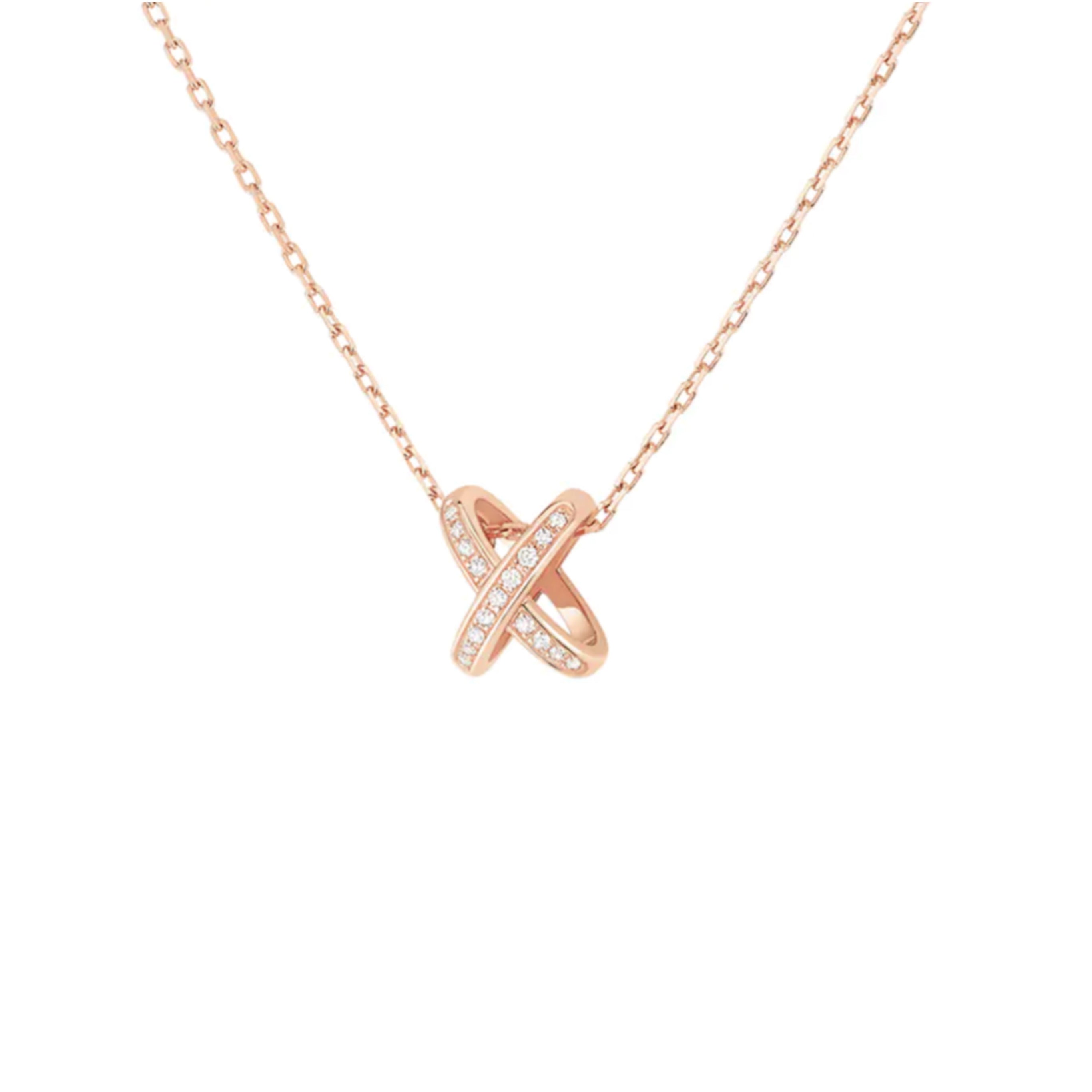 CHAUMET JEUX DE LIENS PENDANT MEDIUM MODEL （Rose Gold, diamonds）