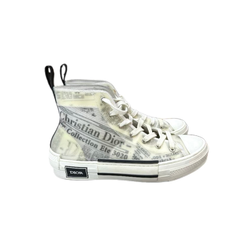 CHRISTIAN DIOR X DANIEL ARSHAM Newspaper Print B23 High Top Sneakers (white) 41