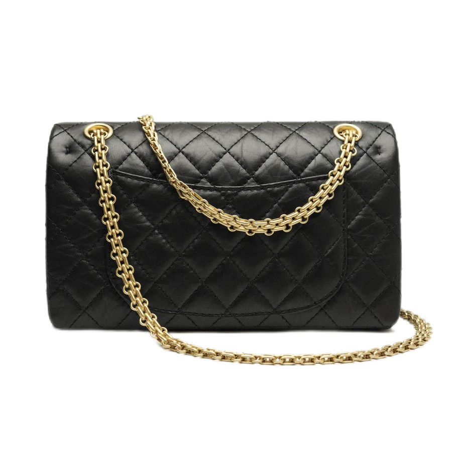 Chanel MINI 2.55 HANDBAG Aged Calfskin and Gold-tone Metal Black