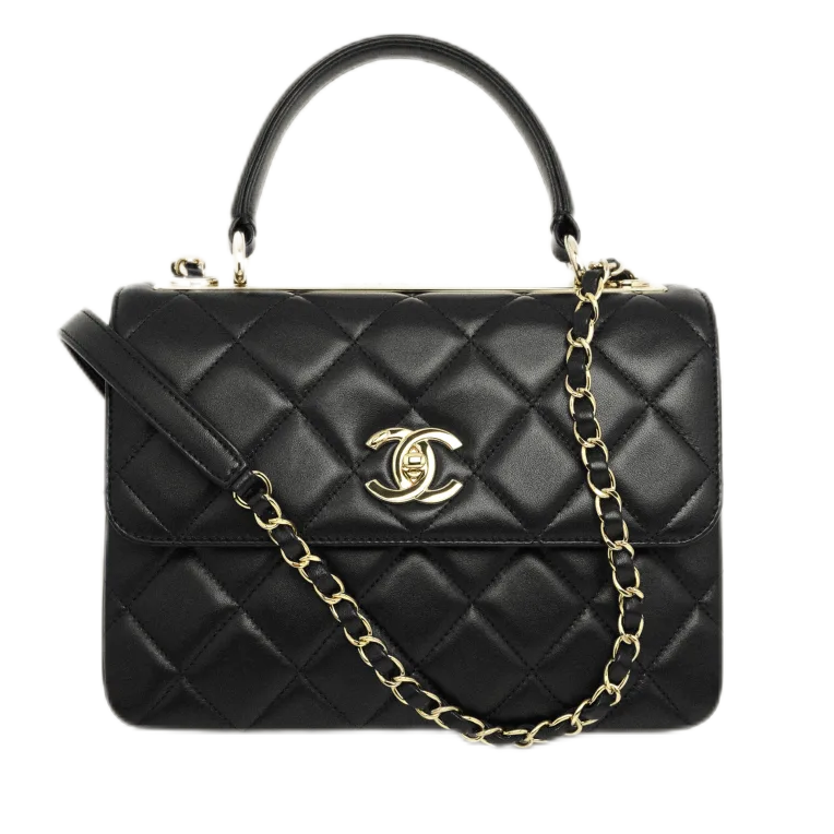 Chanel Top Handle Trendy CC Flap Bag in Lambskin LGHW Black