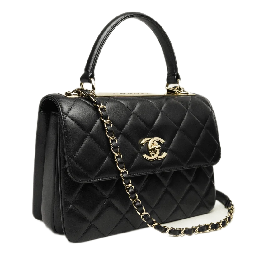 Chanel Top Handle Trendy CC Flap Bag in Lambskin LGHW Black