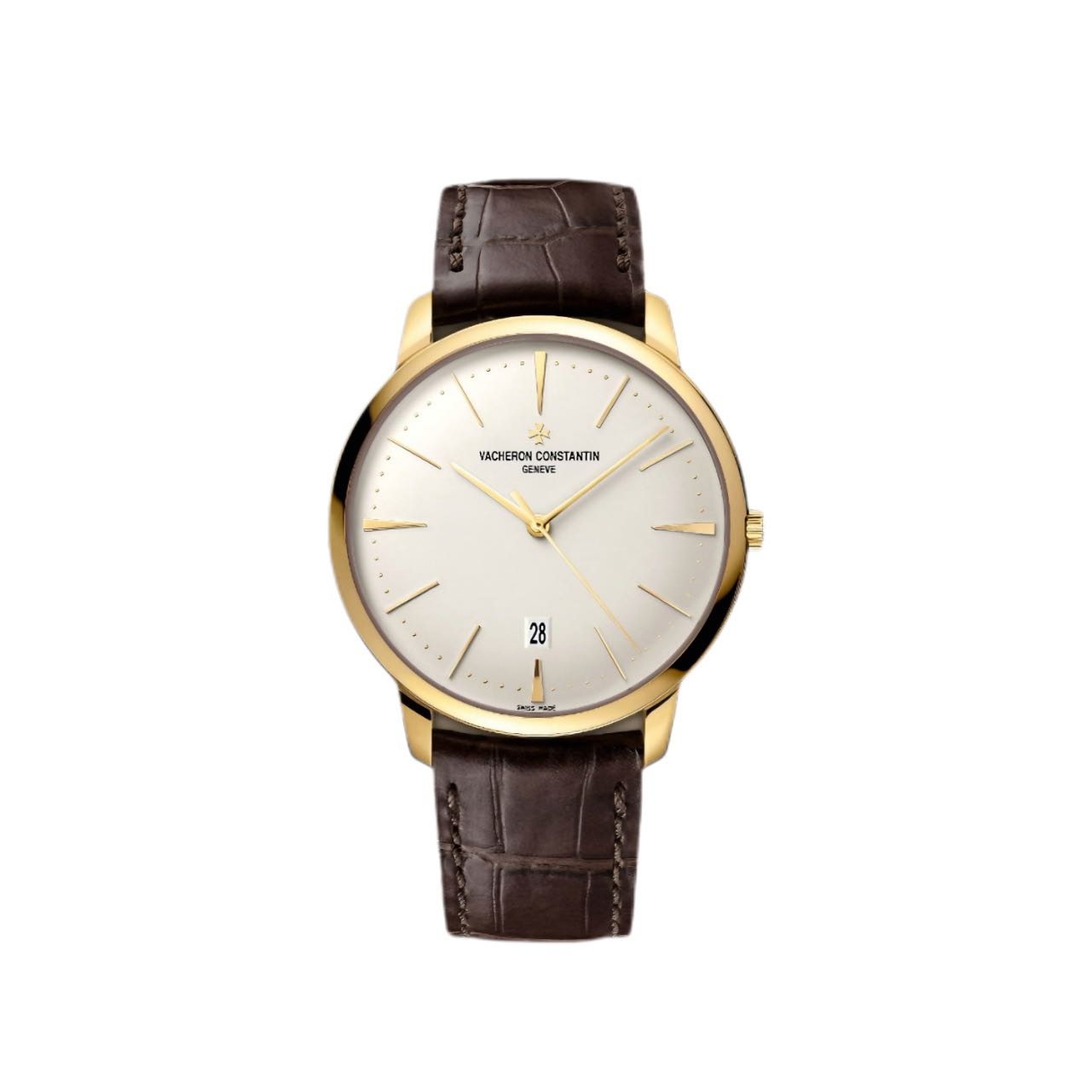 VACHERON CONSTANTIN 85180/000J-9231 PATRIMONY 40 Silver opaline dial, 18K Yellow Gold, Brown Alligator bracelet