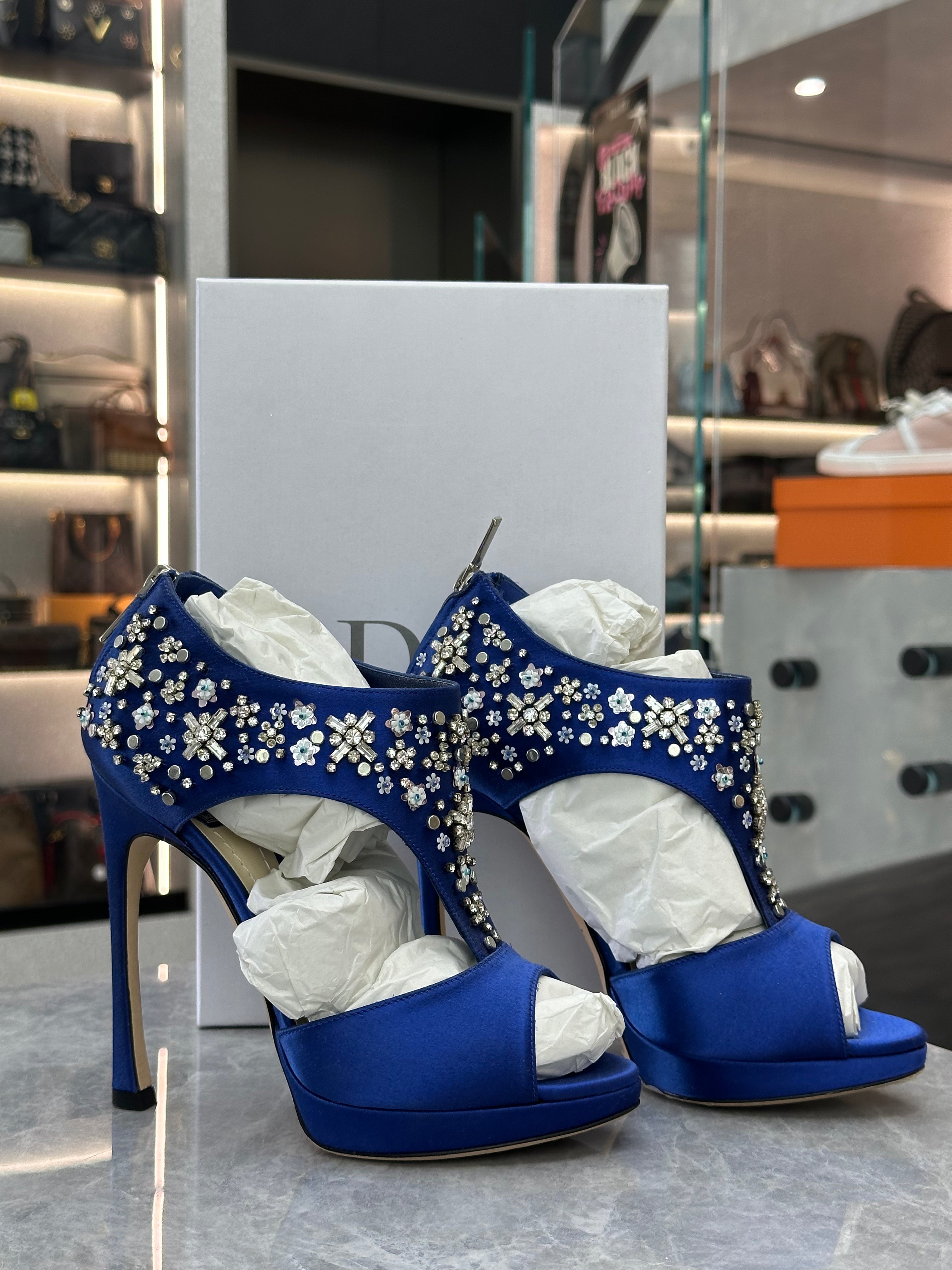 Dior Crystal Blue Heels 36.5
