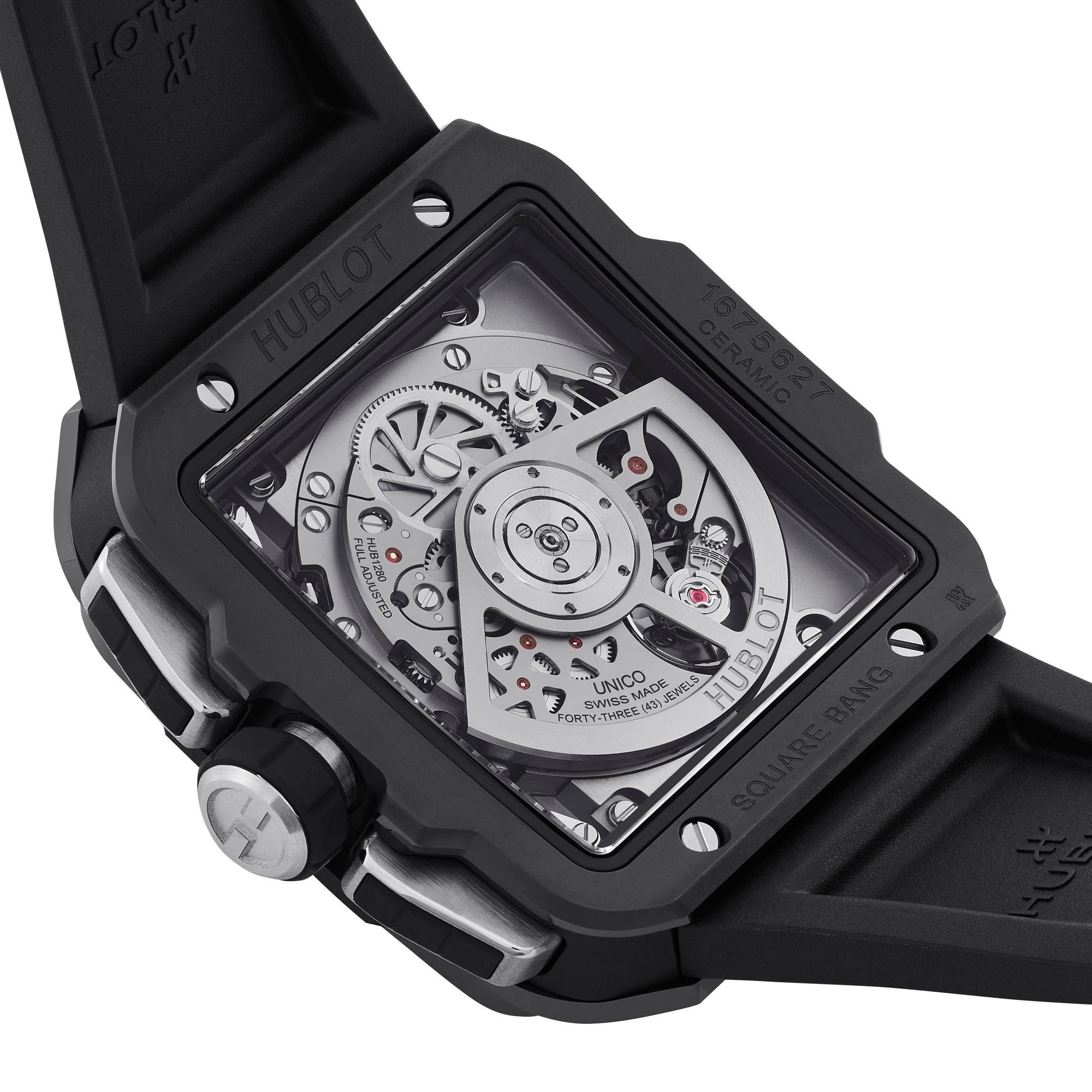 Hublot 642.CI.0170.RX Spirit of Big Bang Black Magic 42 Black Sapphire Dial, Black Structured Lined Rubber Straps