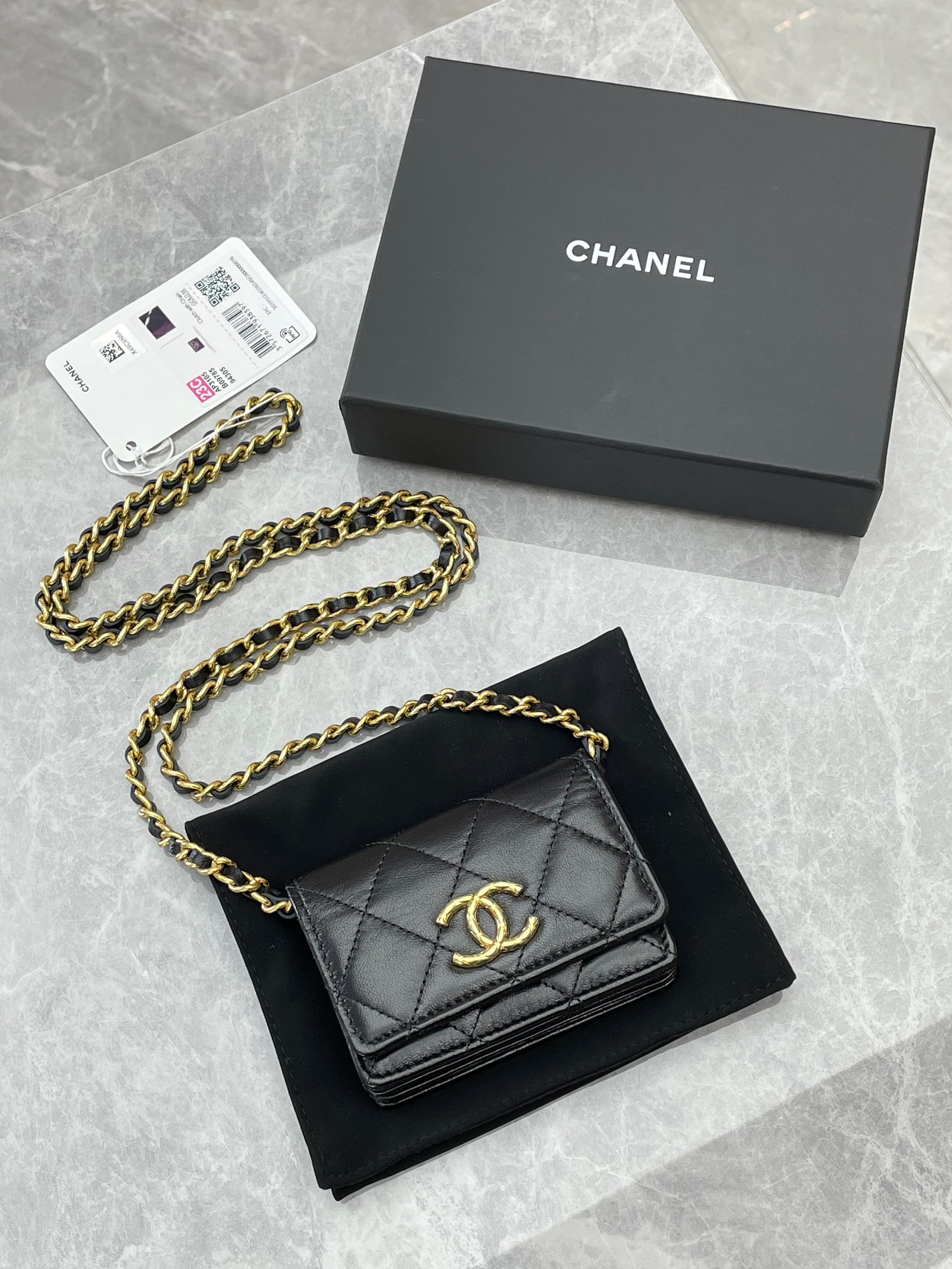 Chanel Black Mini Wallet with chain