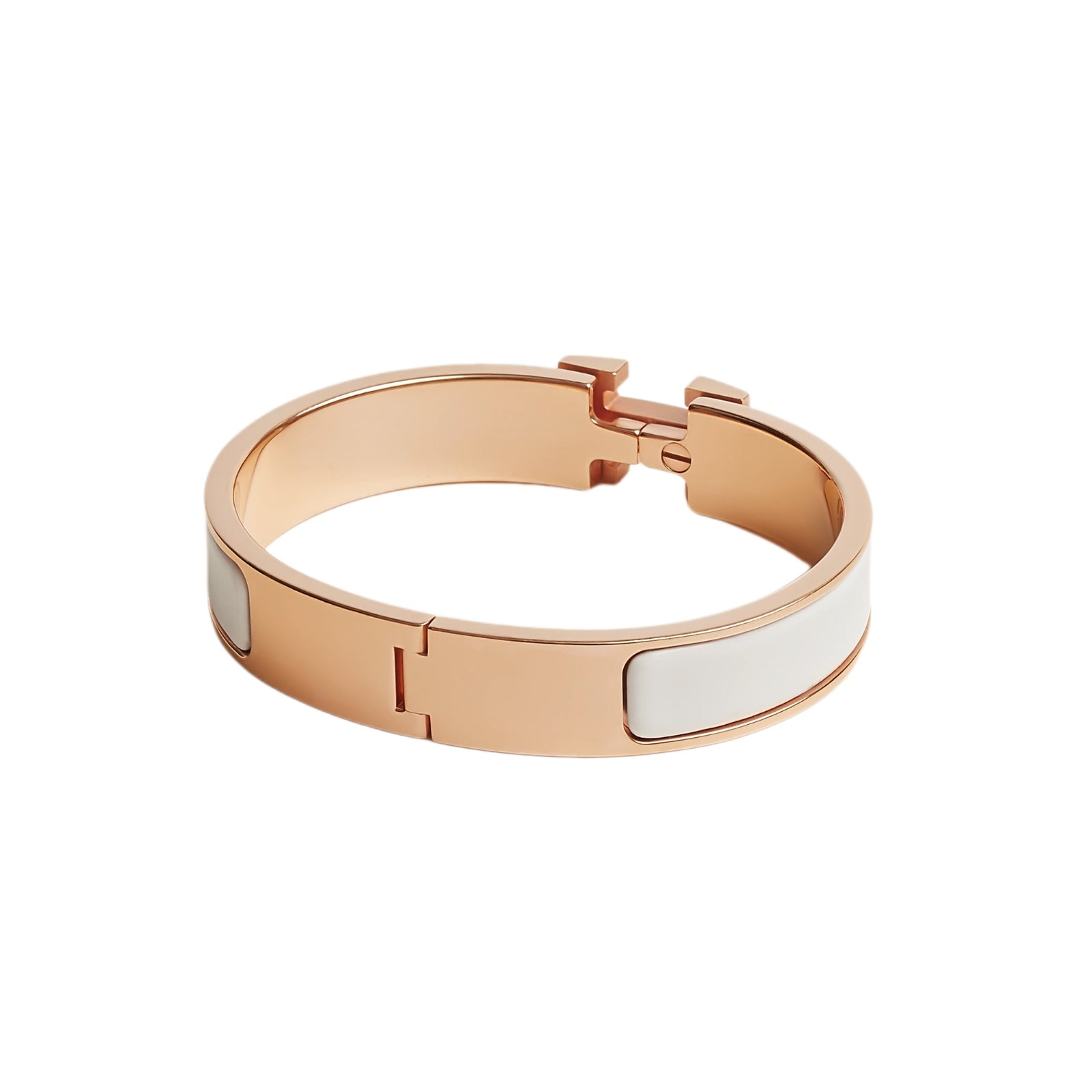 HERMÈS Clic H bracelet Blanc (White)