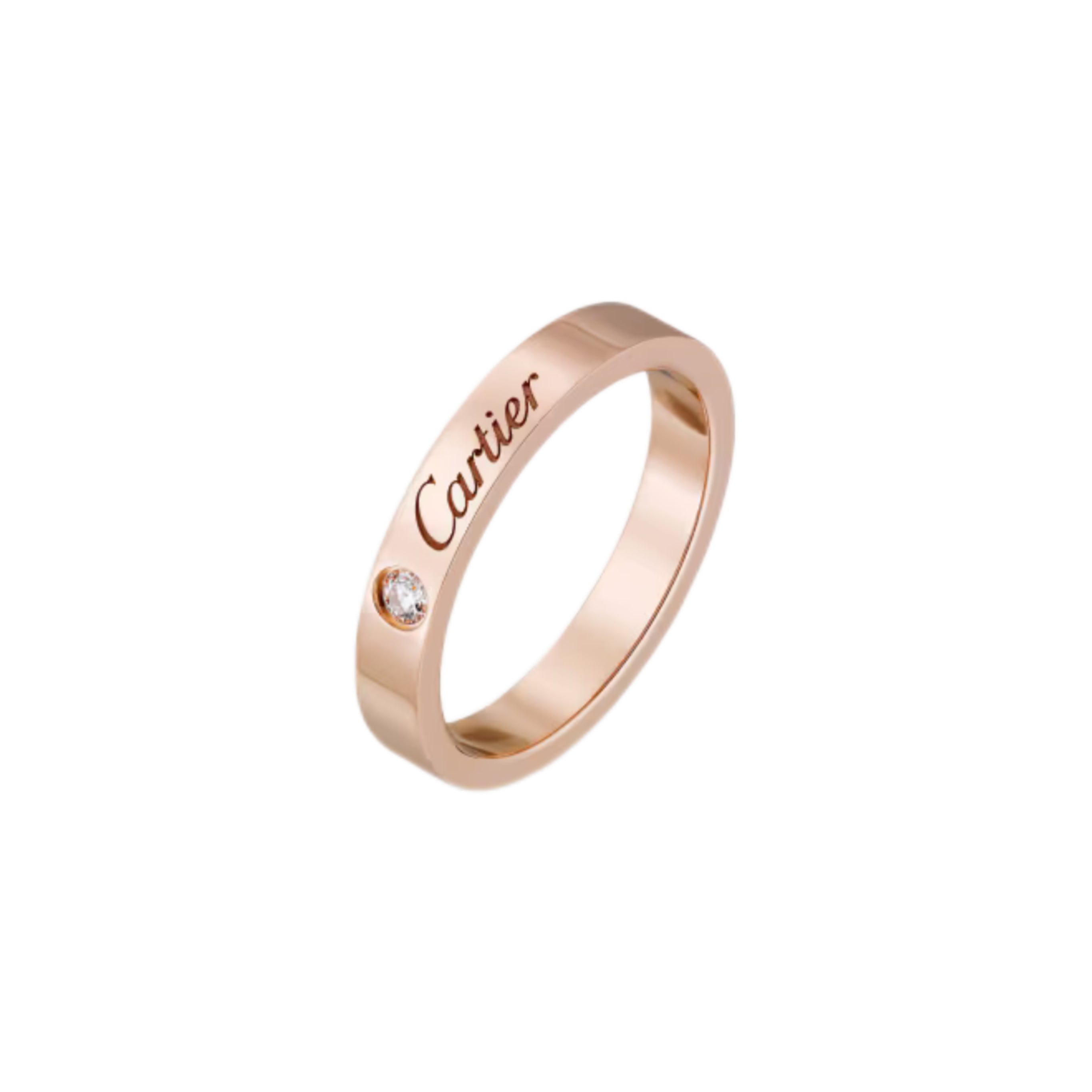 Cartier C DE Wedding Band (Rose Gold) with diamond size 68