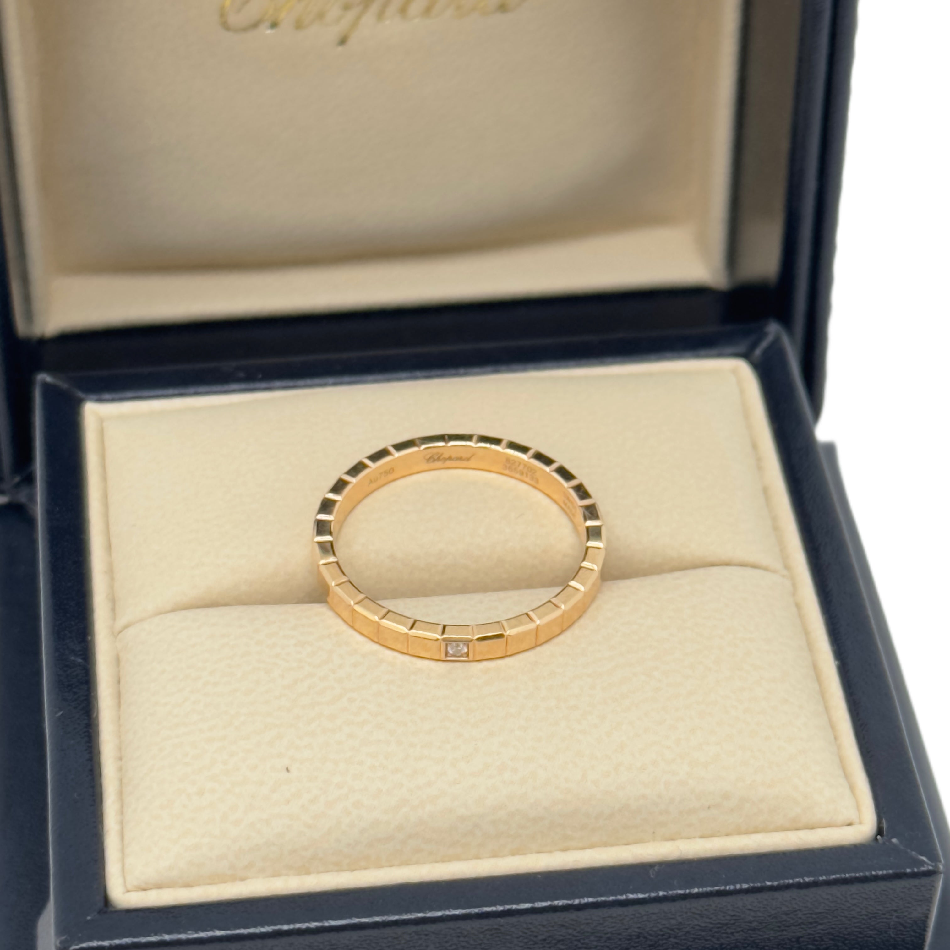 CHOPARD Ice Cube Ethical Ring with Diamond (Rose Gold) Size 55