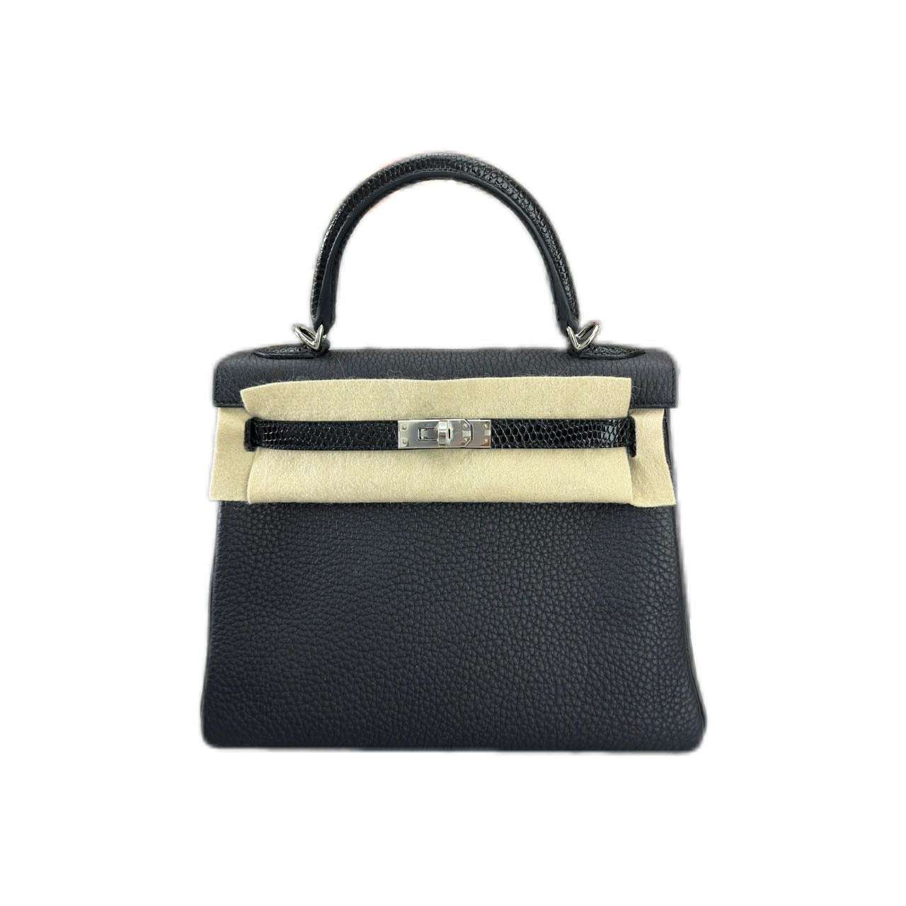 HERMÈS Kelly 25 Sellier Touch SHW Noir (Black) B Stamp