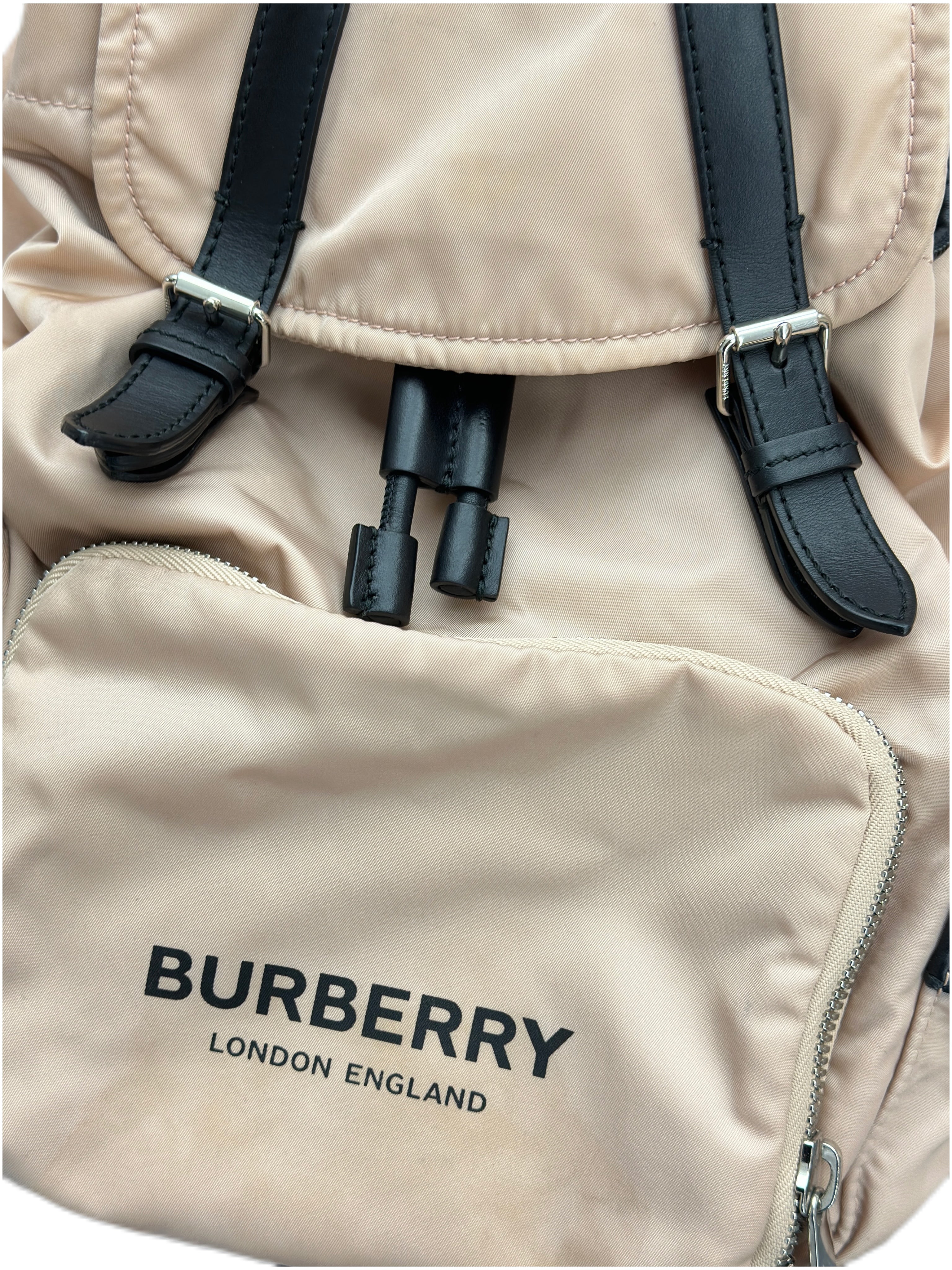 BURBERRY Logo-Print Econyl Nylon Backpack (pink)