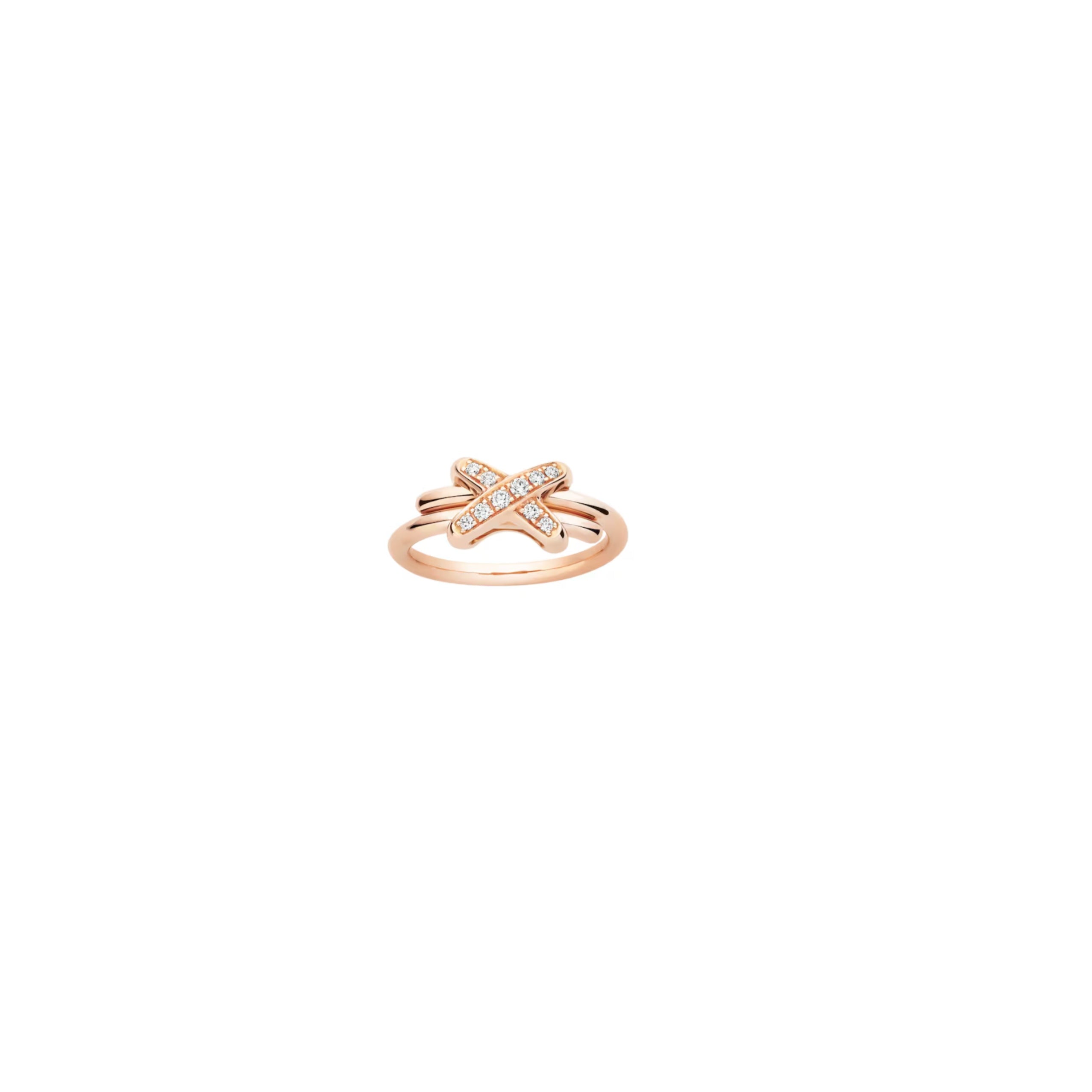 Chaumet Jeux De Liens Ring with Diamonds Size 48 (Rose Gold)