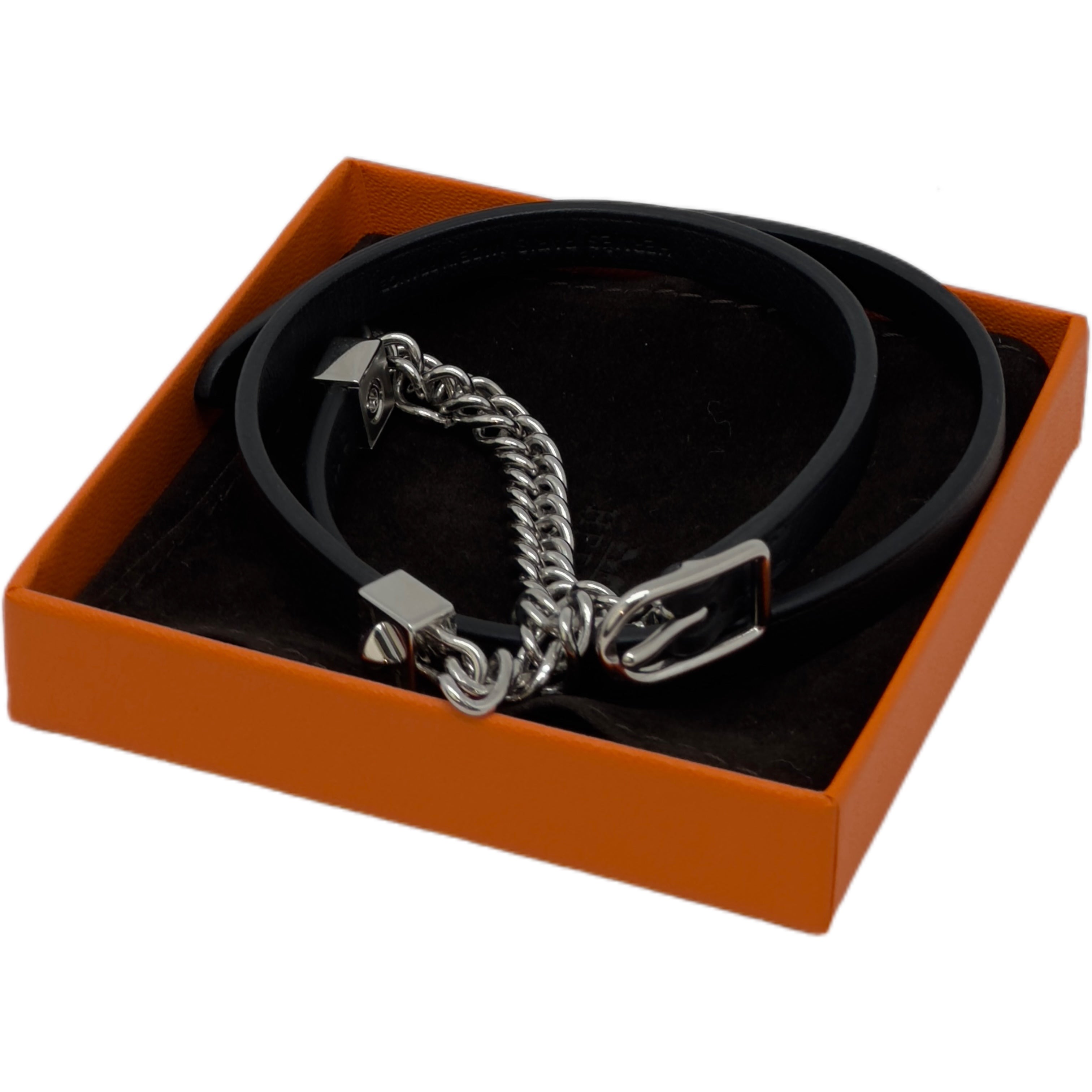 HERMÈS Gourmette Equestre necklace, large model （Silver）