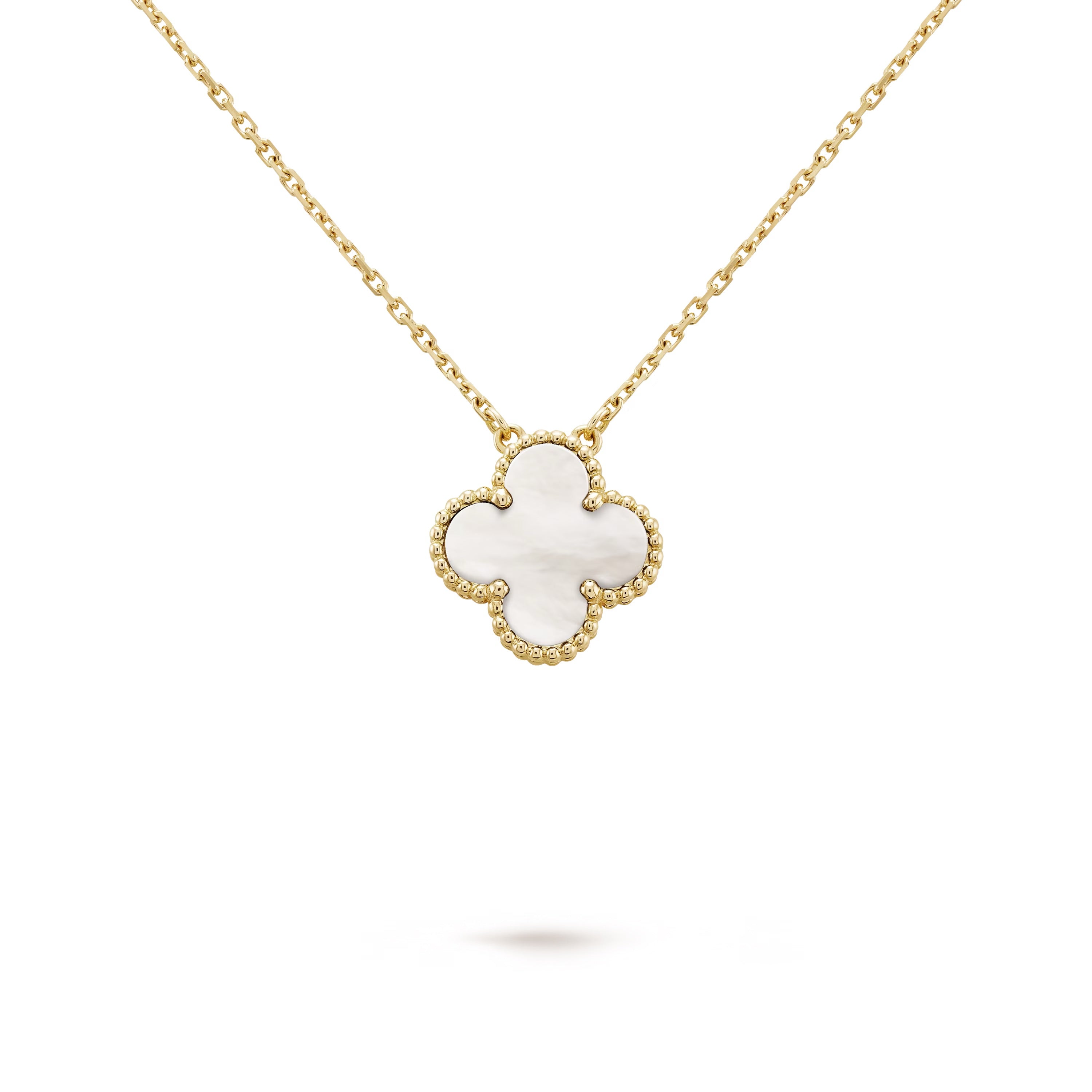 Van Cleef & Arpels Vintage Alhambra Pendant (White Mother-of-pearl) Yellow Gold