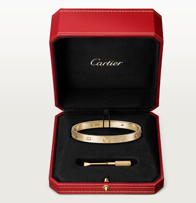 CARTIER LOVE BRACELET, 4 DIAMONDS (Rose Gold)