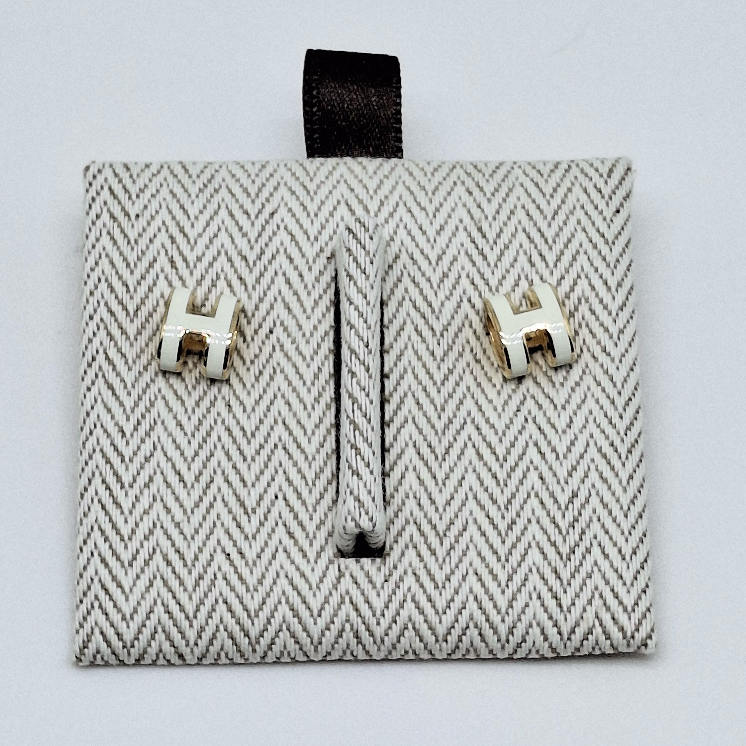 HERMÈS Mini Pop H earrings Blanc (White)