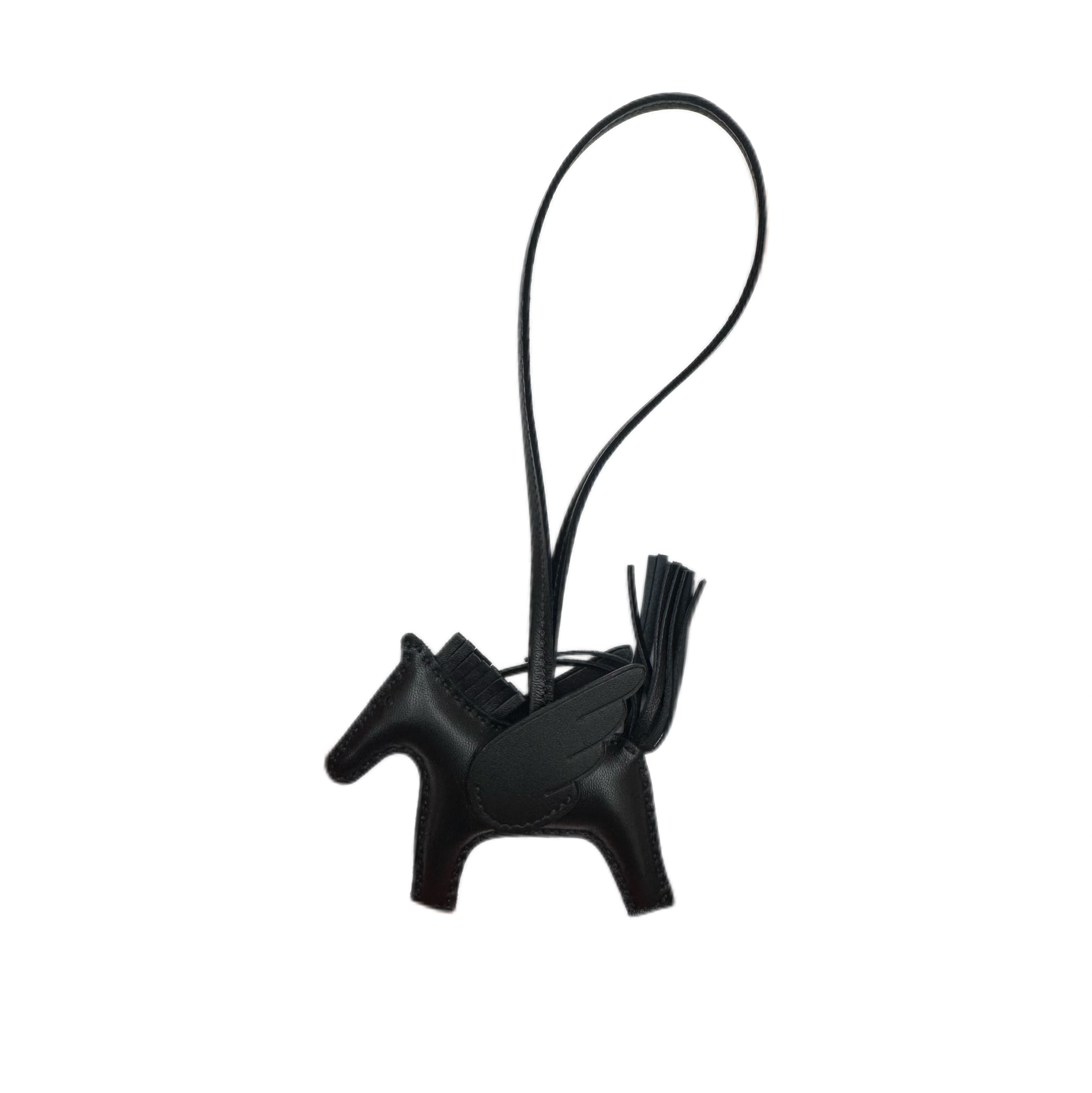 HERMÈS Rodeo Pegase PM Bag Charm (So Black) U stamp