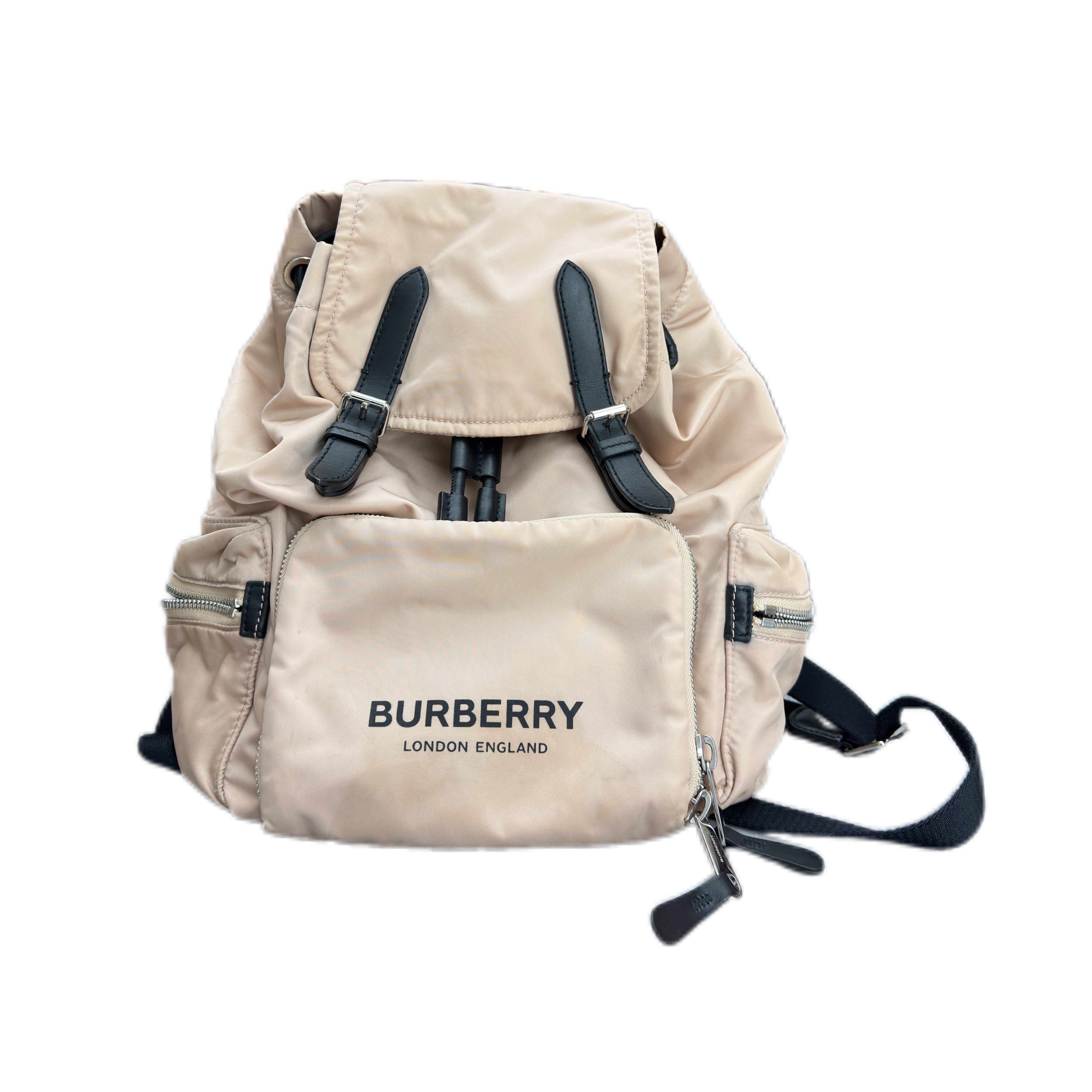 BURBERRY Logo-Print Econyl Nylon Backpack (pink)