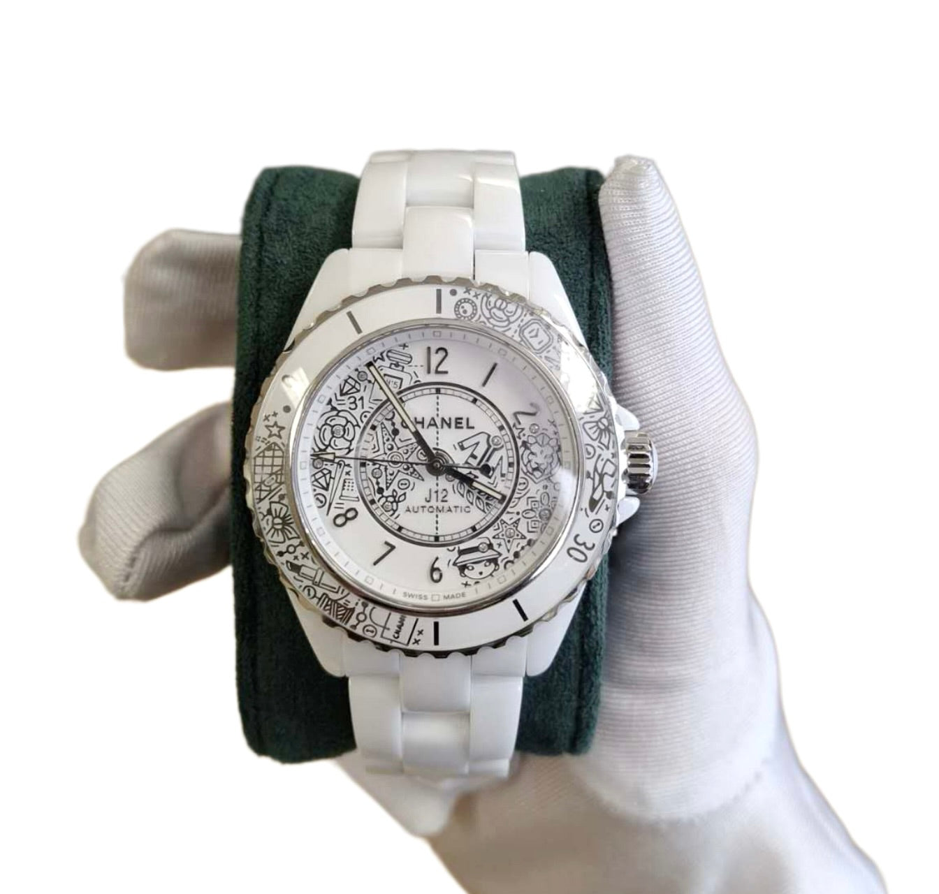 Chanel H6477 J12.20 33mm steel, White Artistic Dial, White Ceramic Strap (Limited Edition)