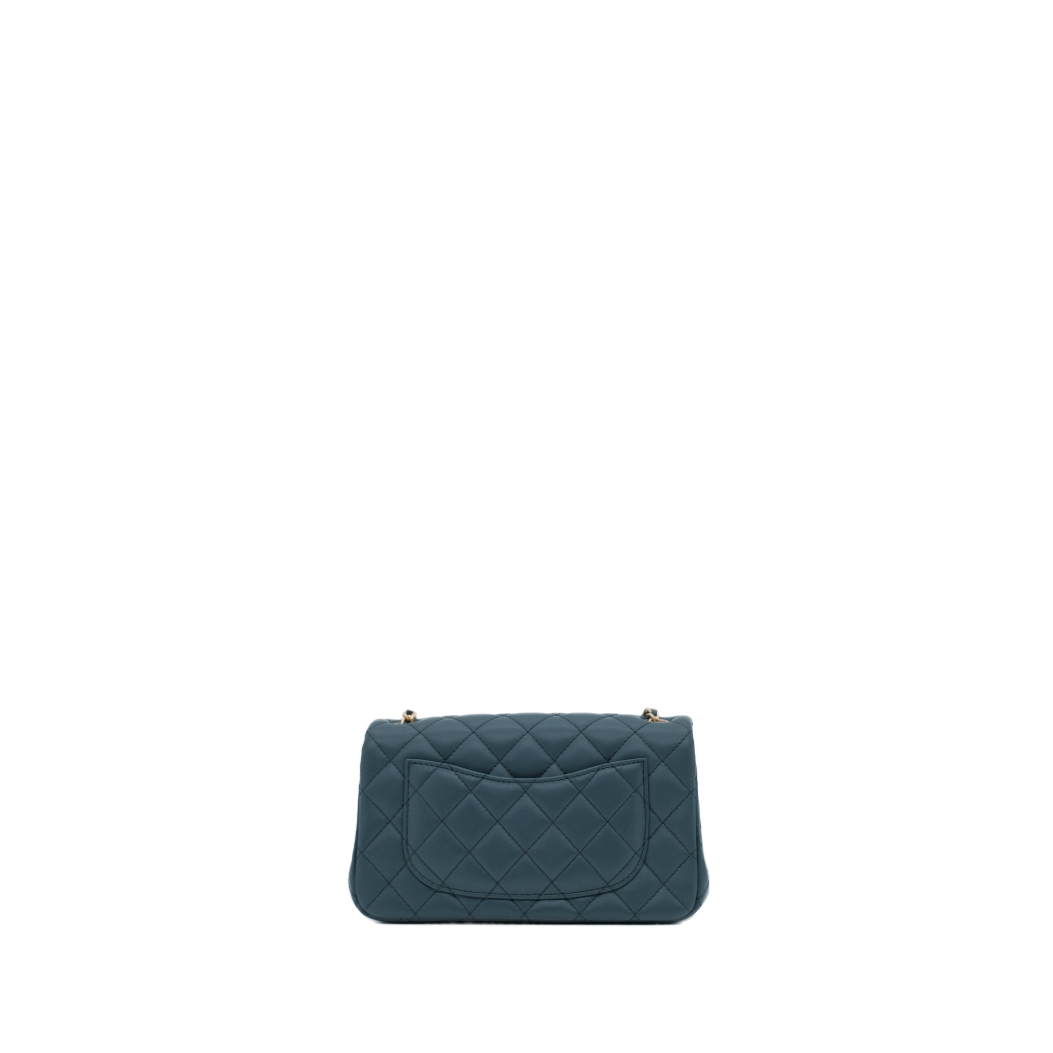 CHANEL Pearl Crush Flap Bag Quilted Lambskin Mini GHW (Dark grey)