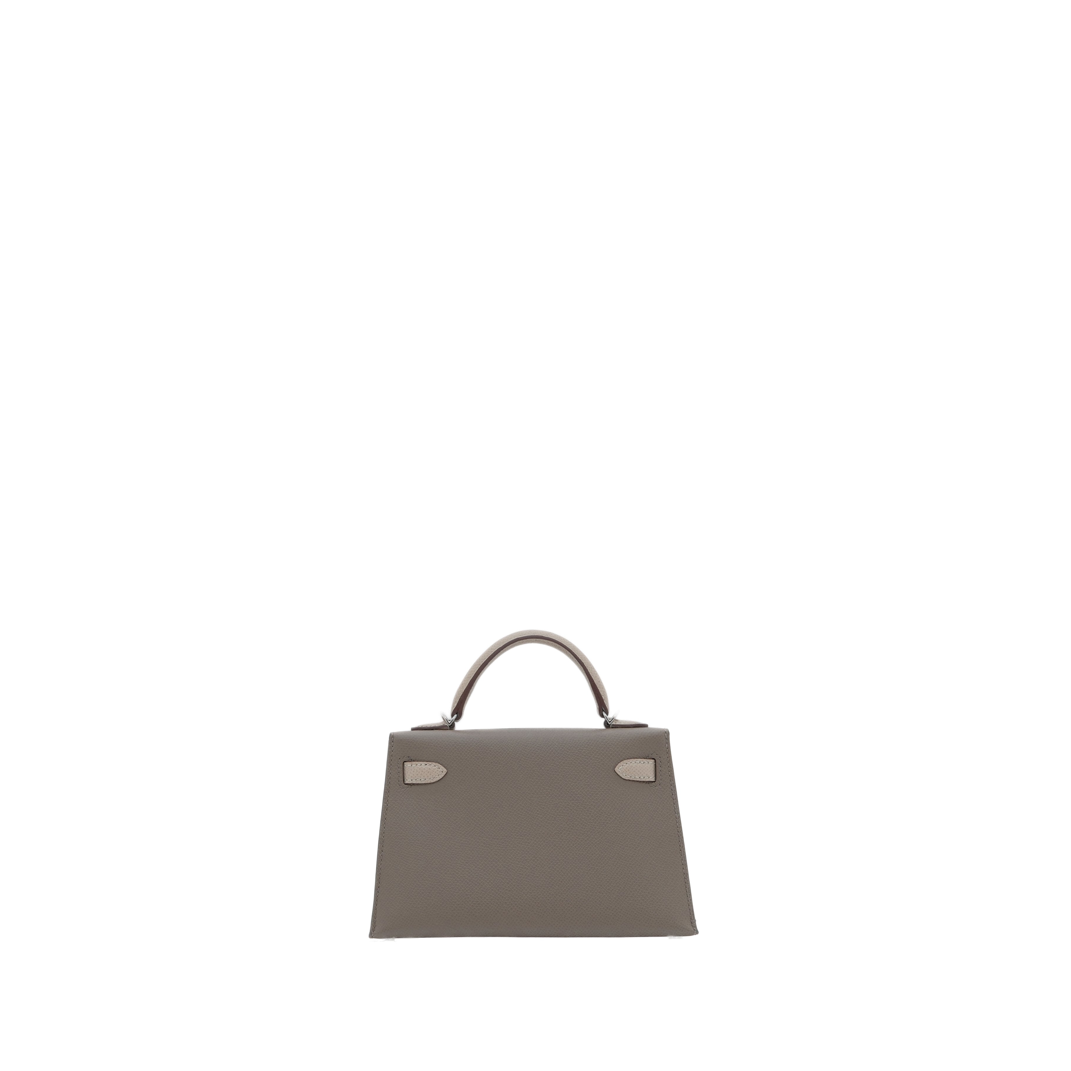 Hermès Mini Kelly II in Etoupe and Trench Epsom Leather SHW Horseshoes B Stamp