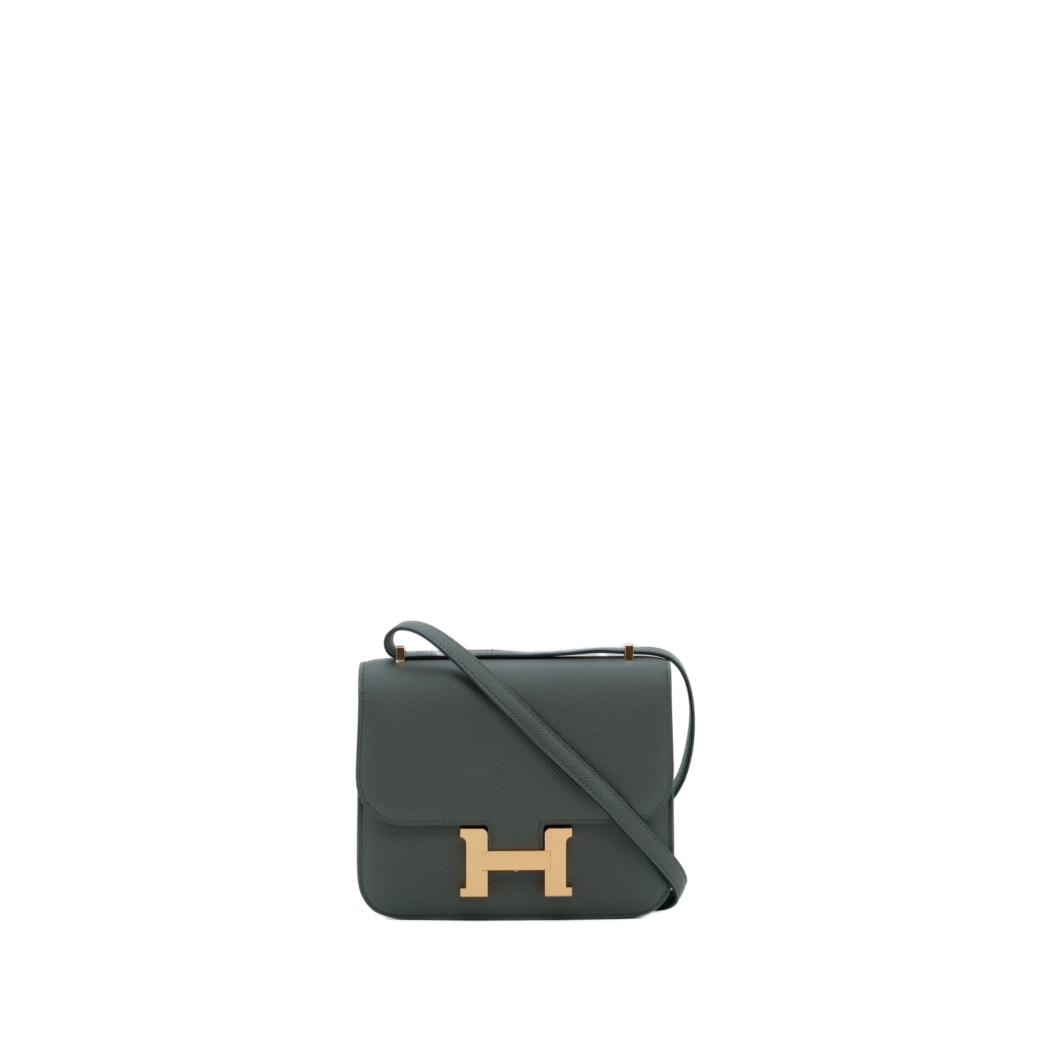 Hermès Constance III Mini Bag GHW Vert de Gris (Dark Green) Z Stamp