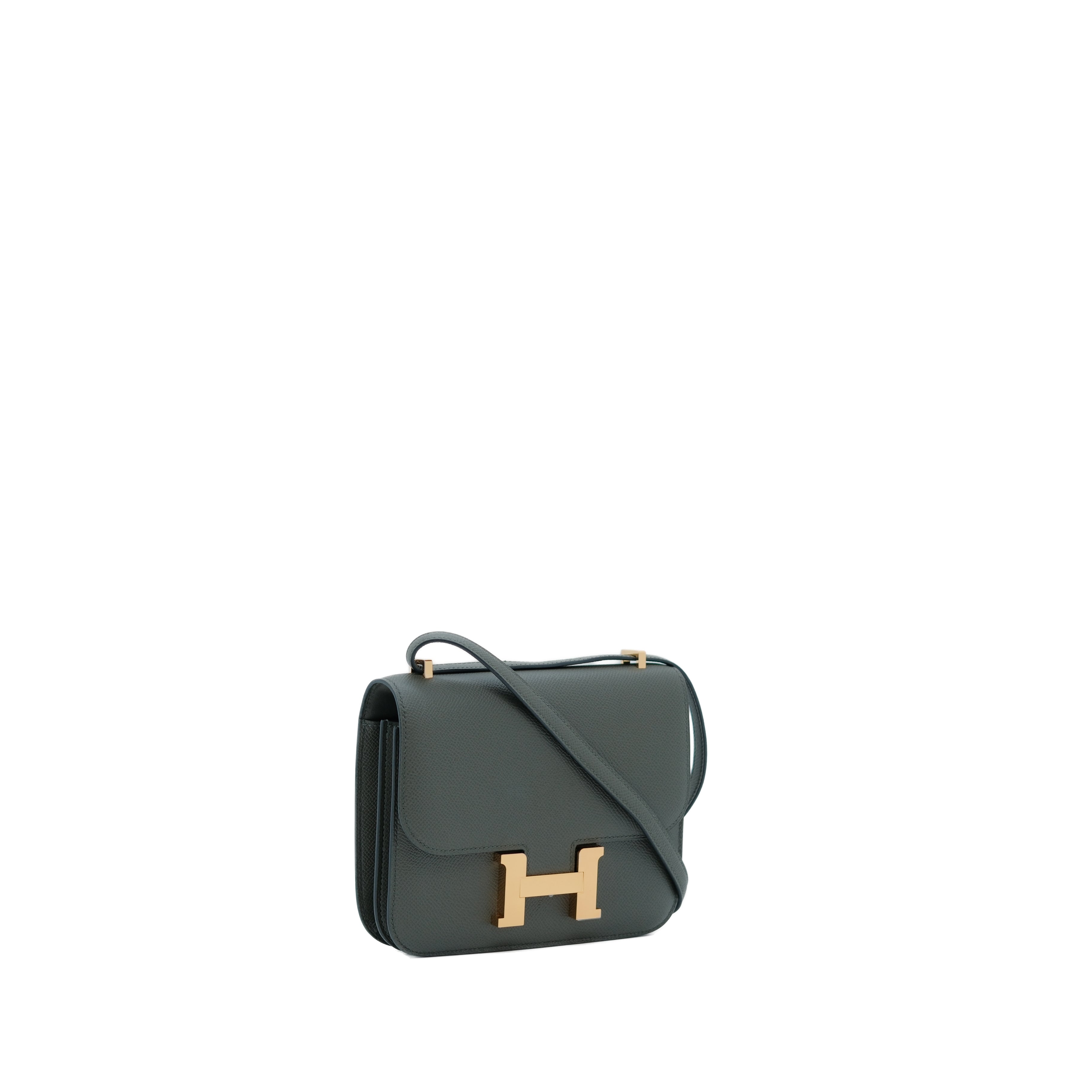 Hermès Constance III Mini Bag GHW Vert de Gris (Dark Green) Z Stamp