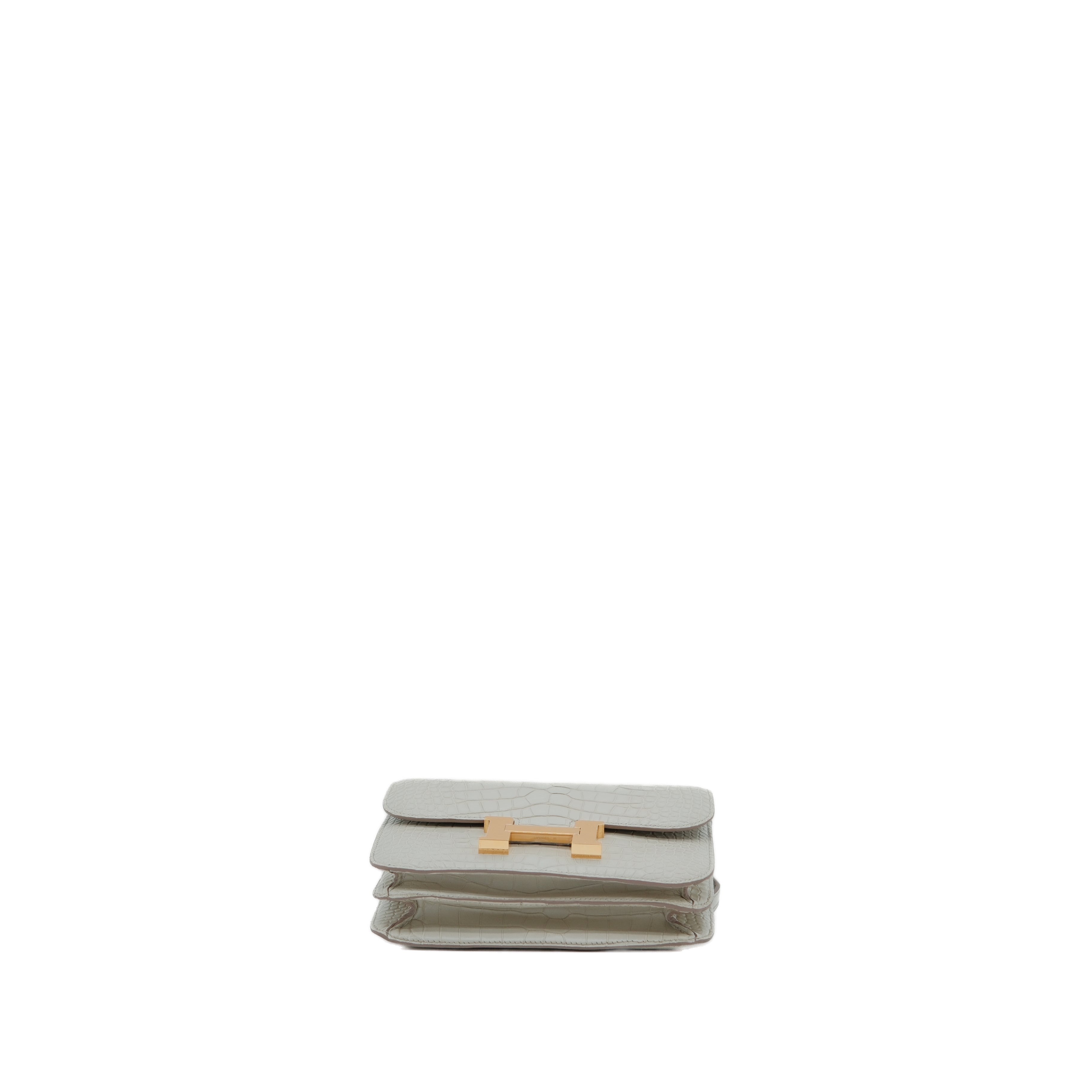 Hermès Constance III Mini Bag Matte Alligator GHW Beton (white) U Stamp