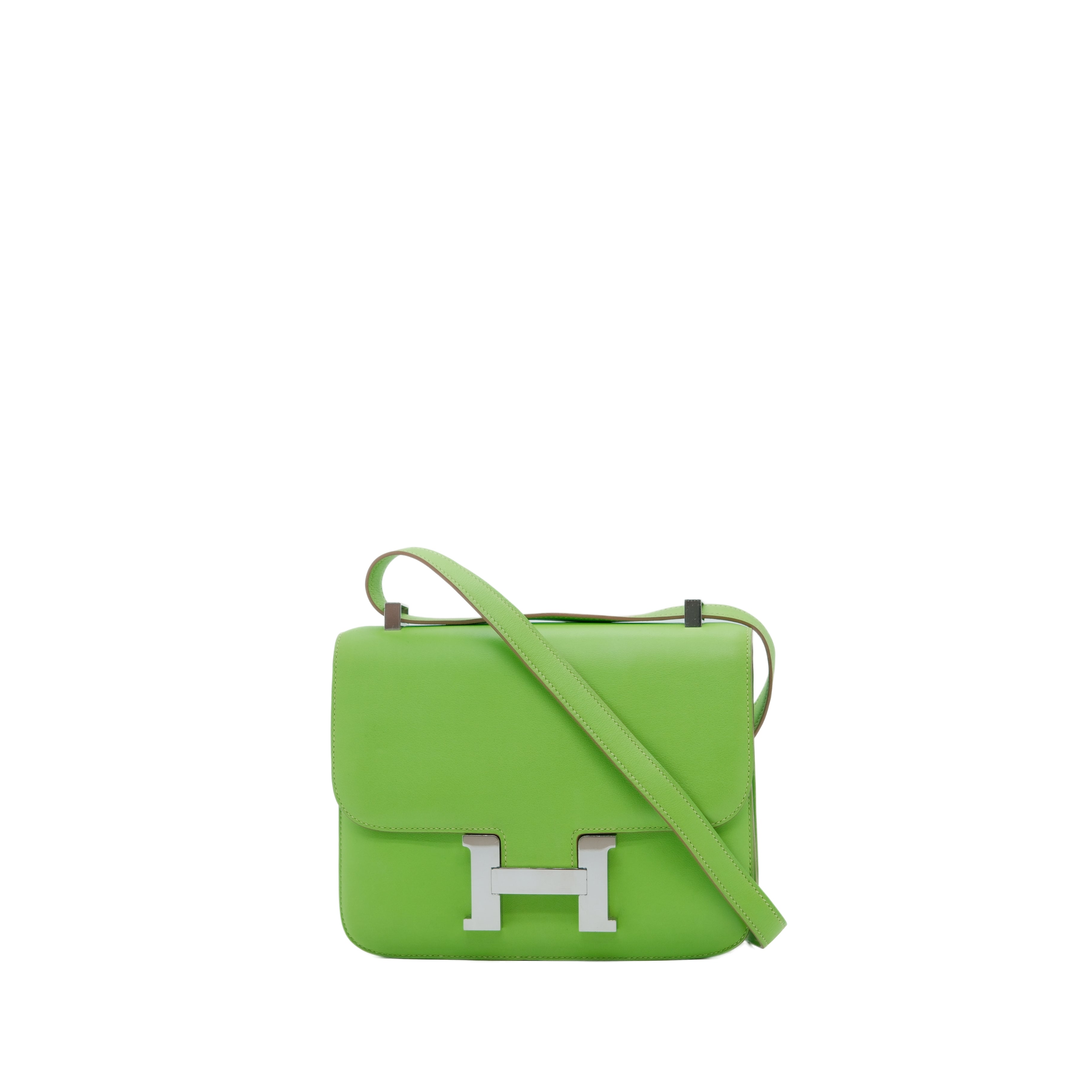 HERMÈS Constance 24 Bag Evercolor SHW Vert Cru (Green)Squared P Stamp