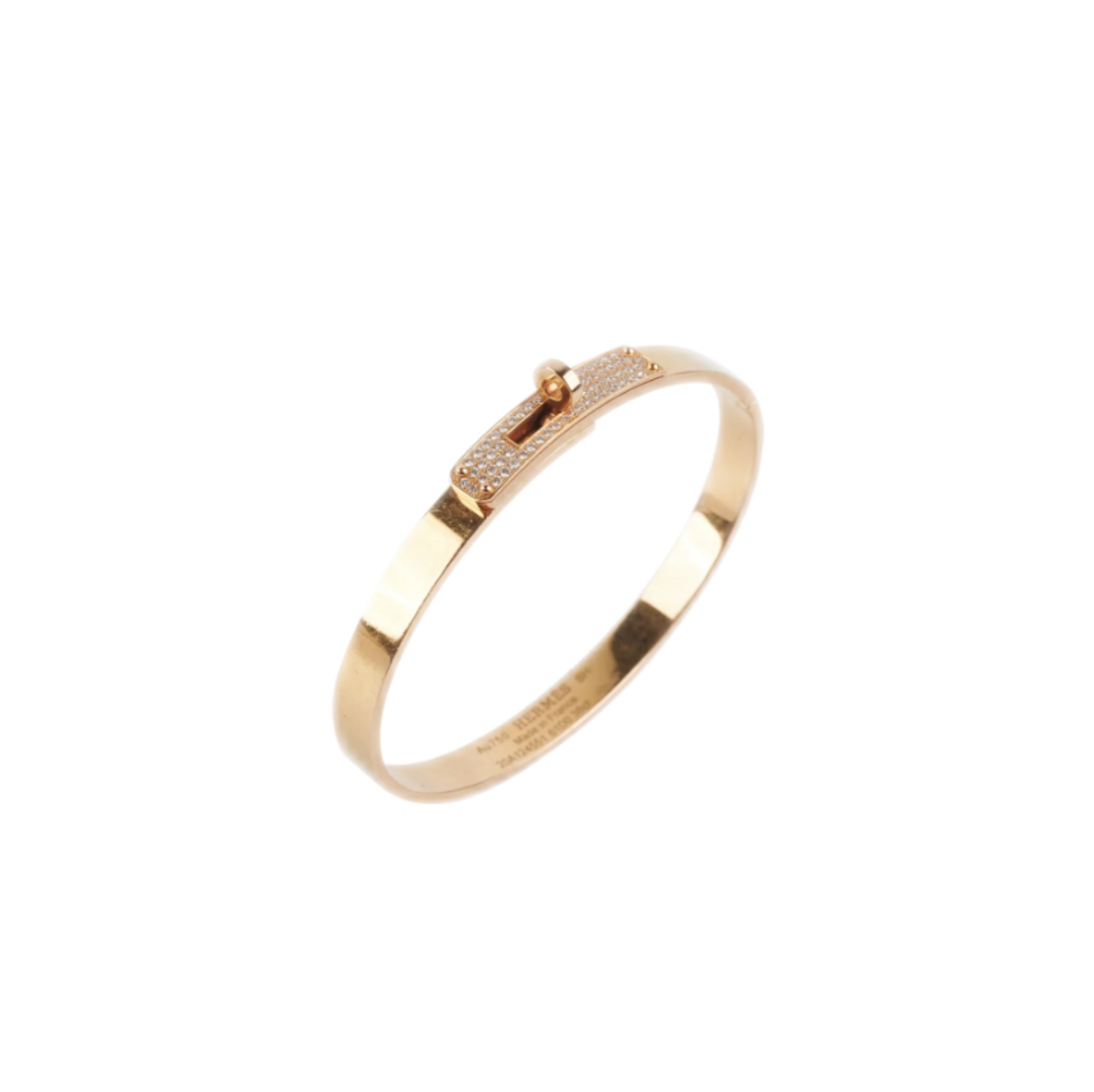 HERMÈS small model Kelly bracelet Rose gold and diamond