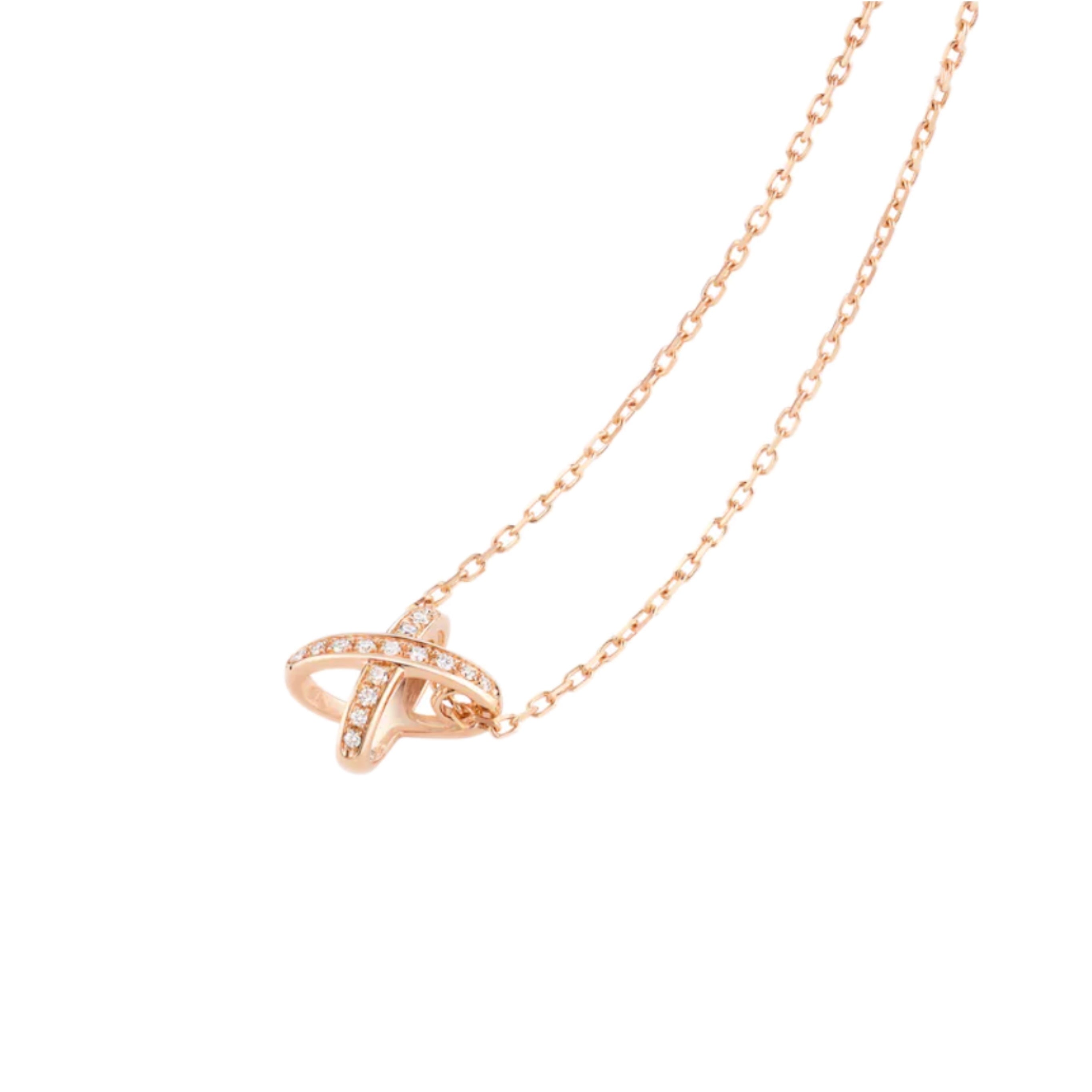 CHAUMET JEUX DE LIENS PENDANT MEDIUM MODEL （Rose Gold, diamonds）