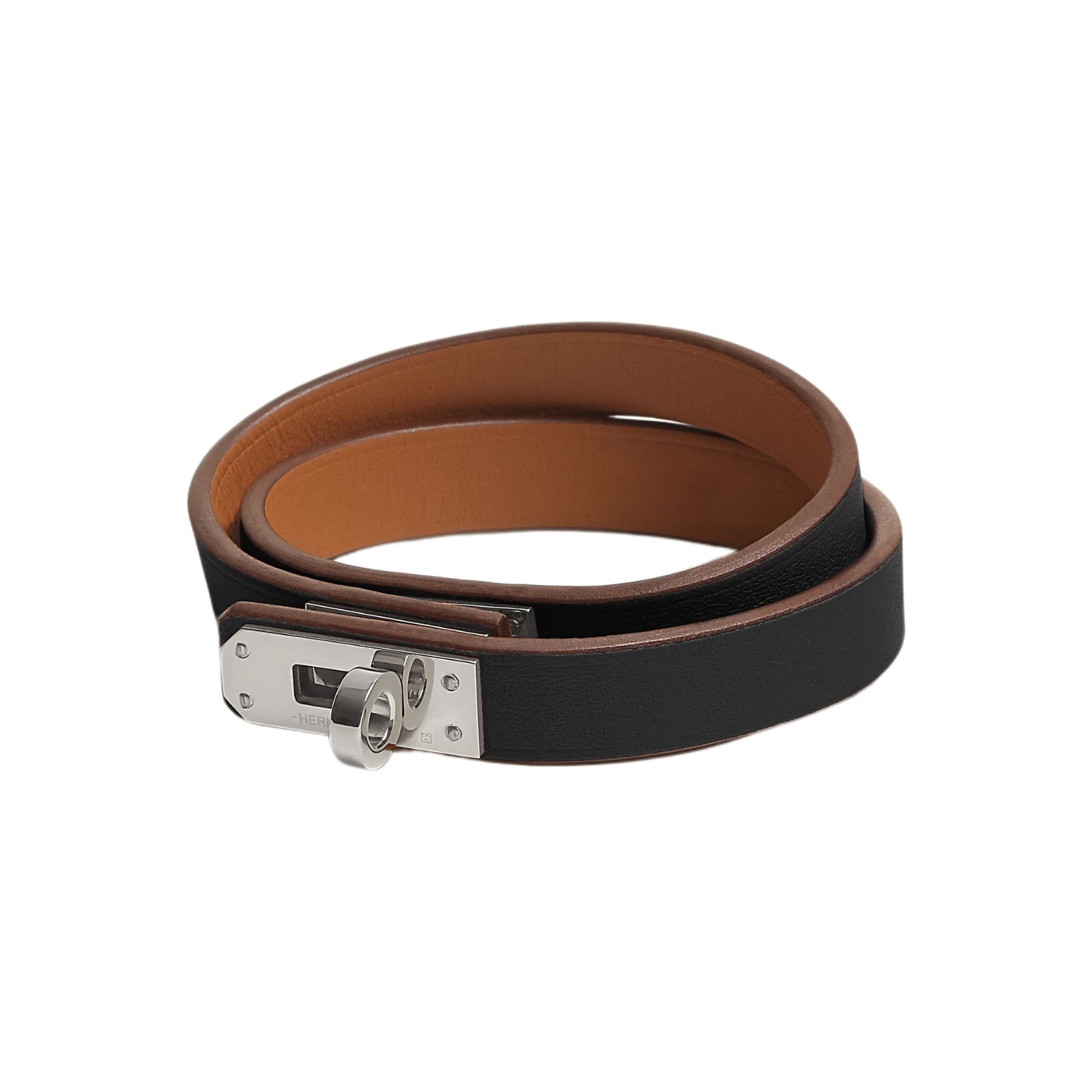 HERMÈS Mini Kelly Double Tour bracelet Noir (Black/Silver)